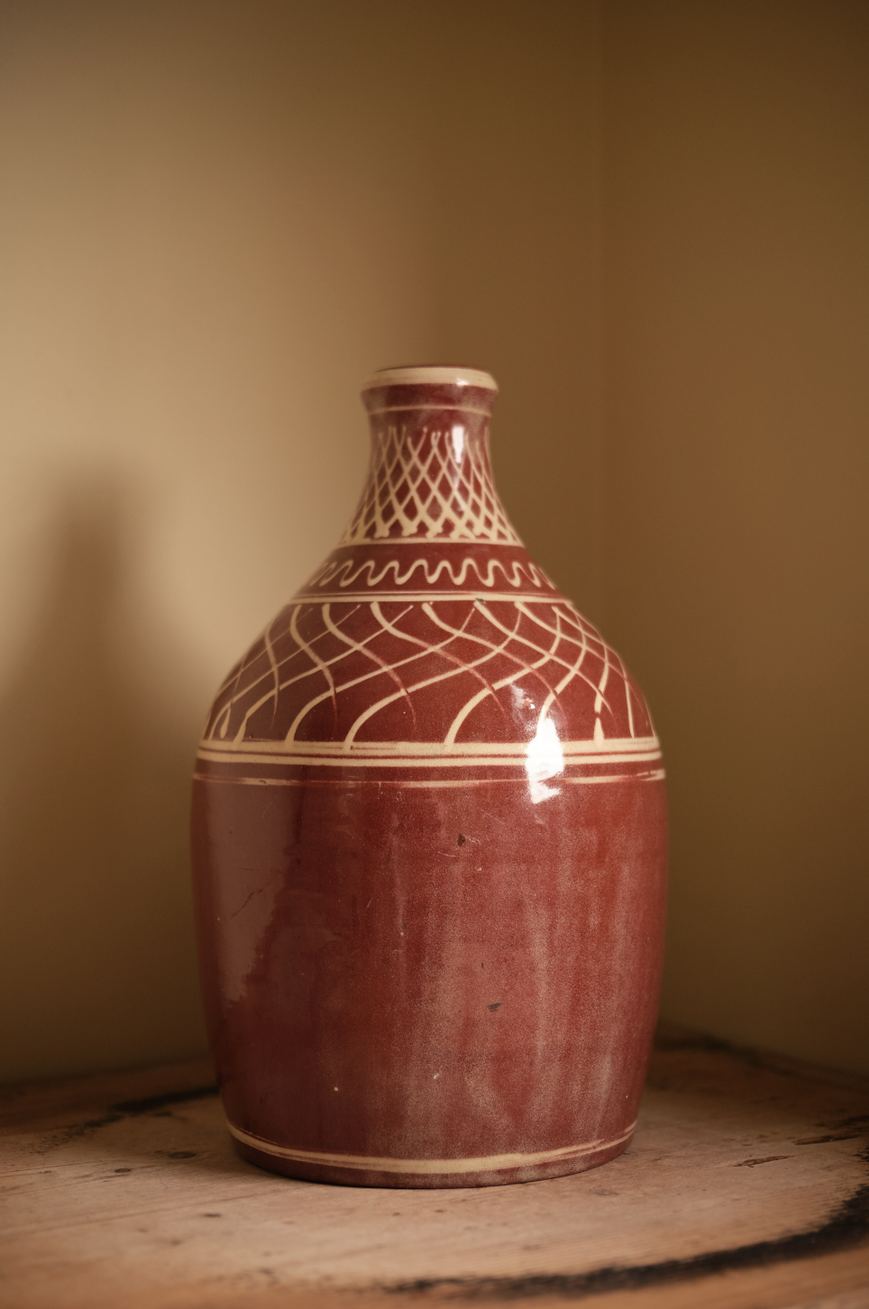 LARGE GLAZED CERAMIC BOTTLE