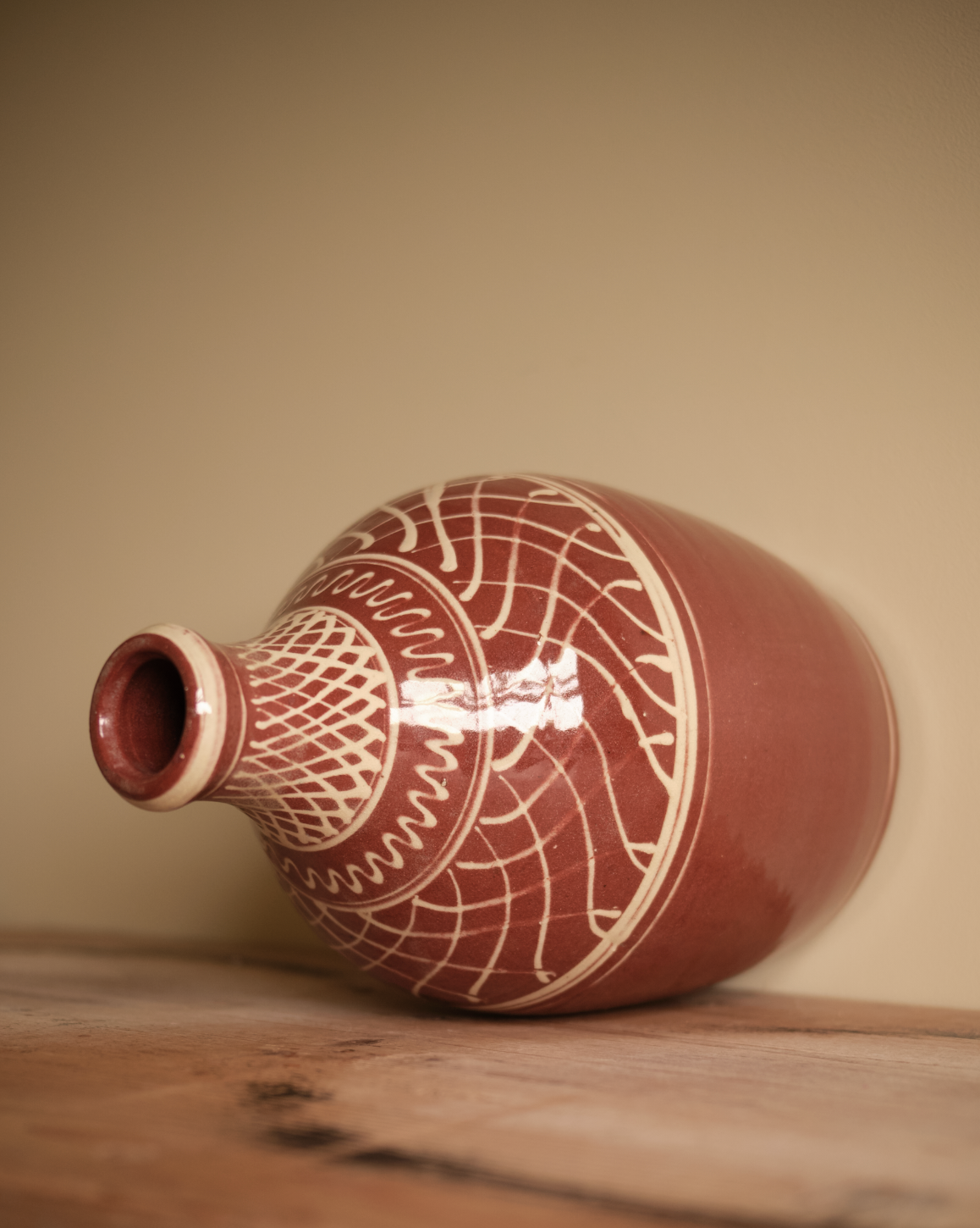 LARGE GLAZED CERAMIC BOTTLE