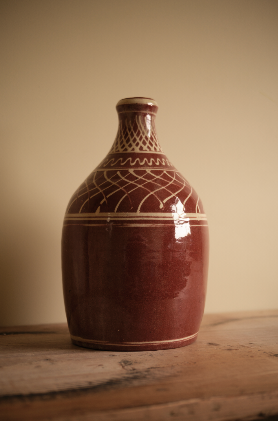 LARGE GLAZED CERAMIC BOTTLE