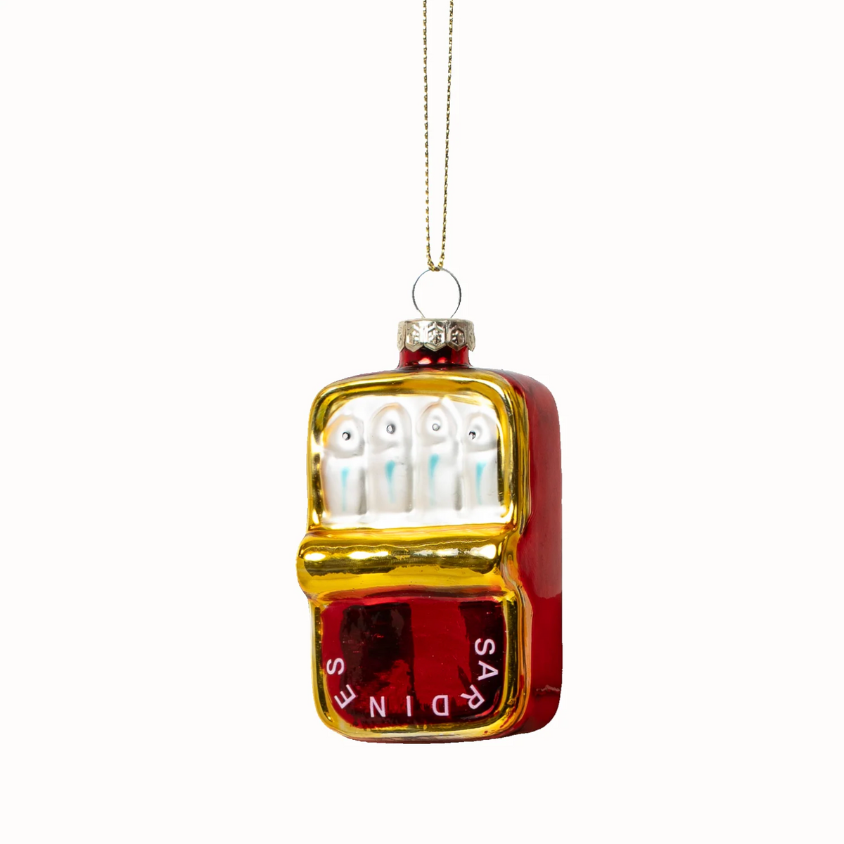 Sardine Tin Glass Ornament