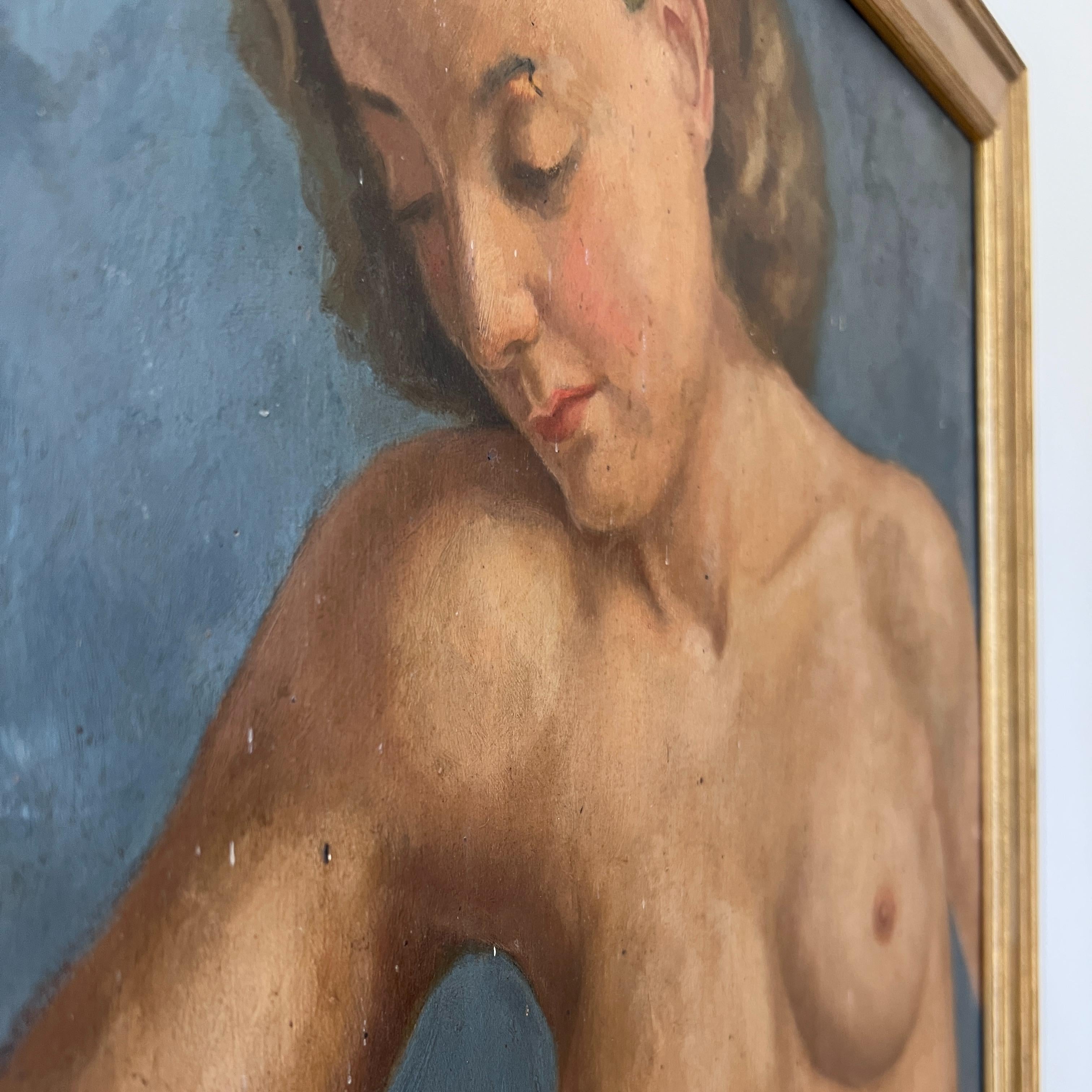 Seated Figure Oil Painting
