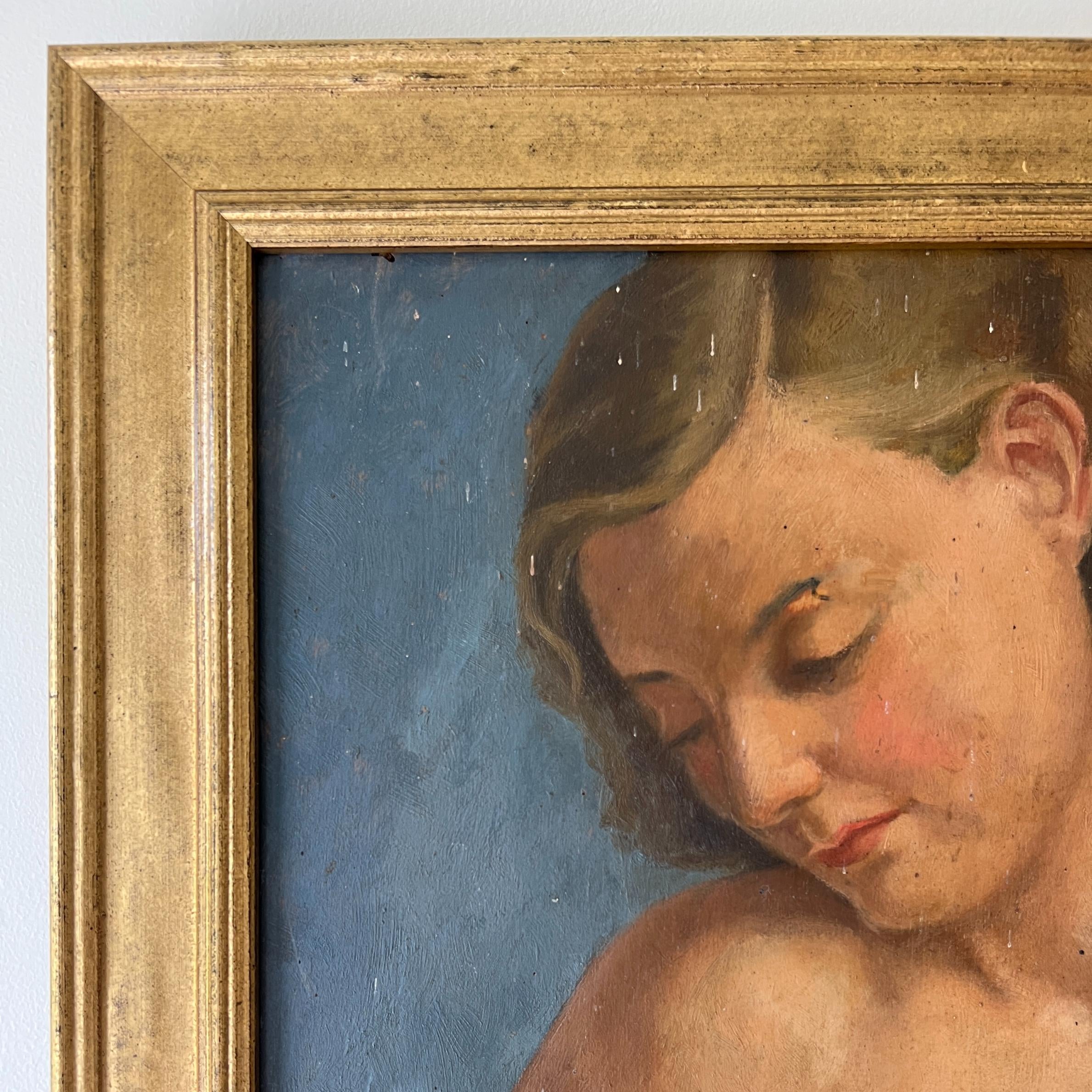 Seated Figure Oil Painting
