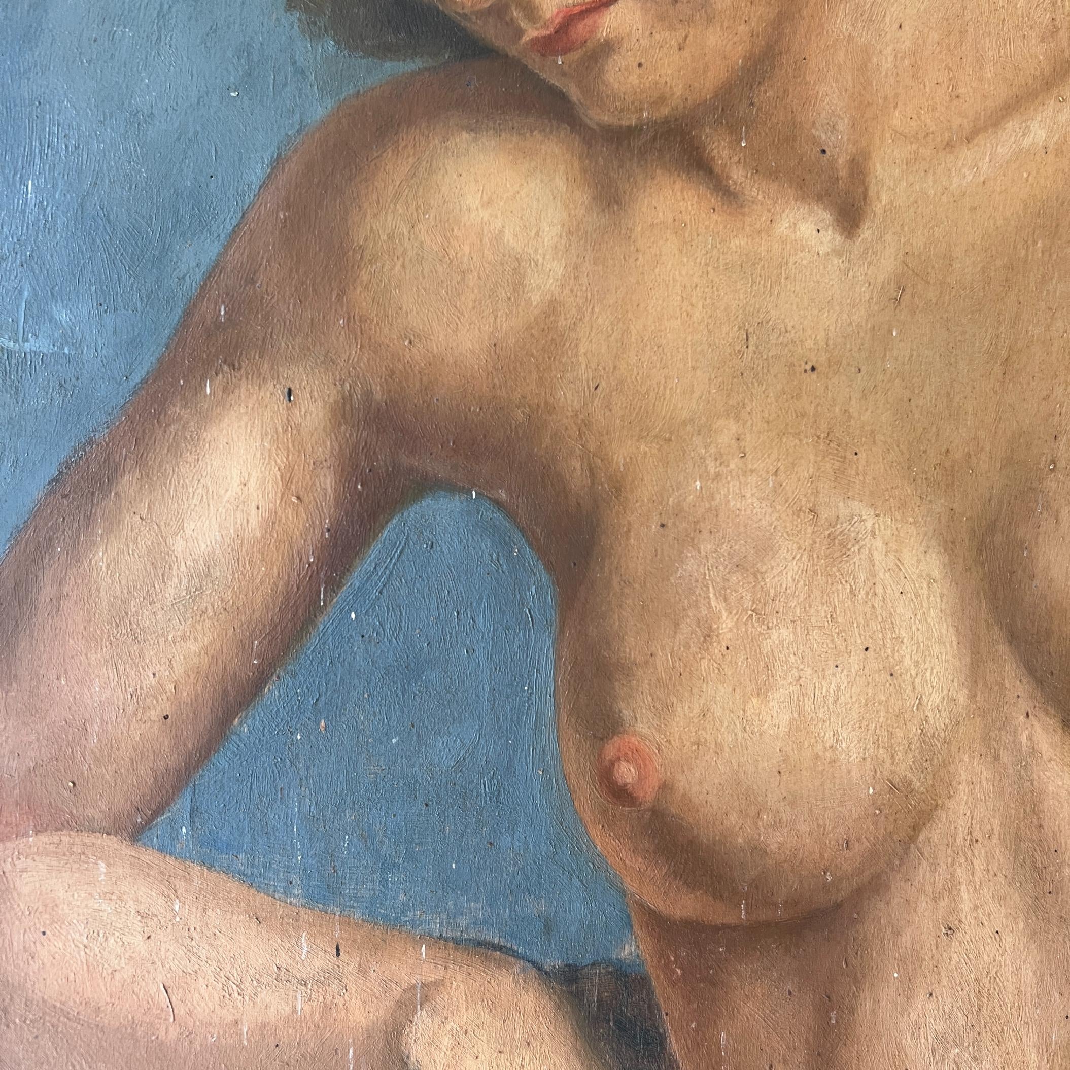 Seated Figure Oil Painting