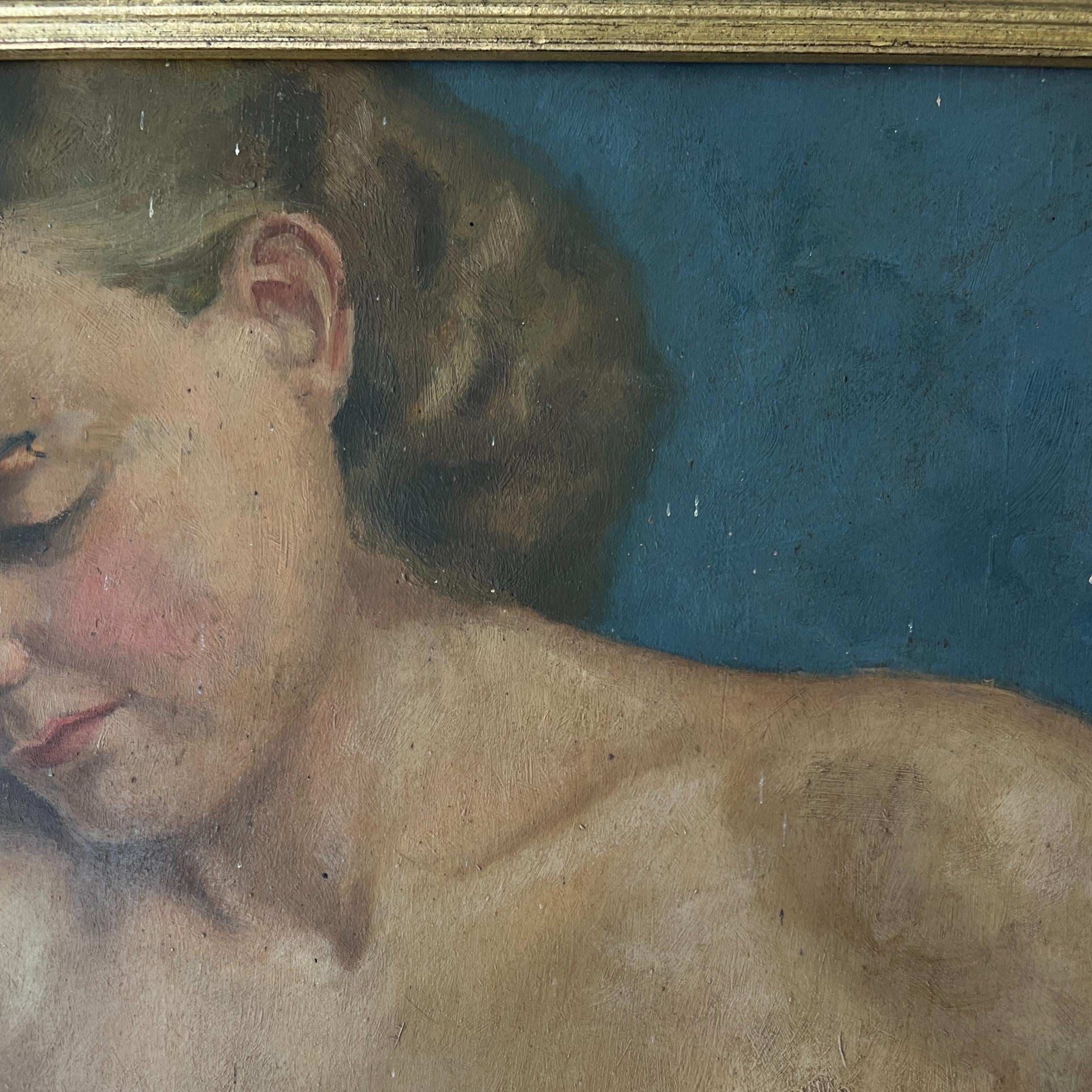Seated Figure Oil Painting