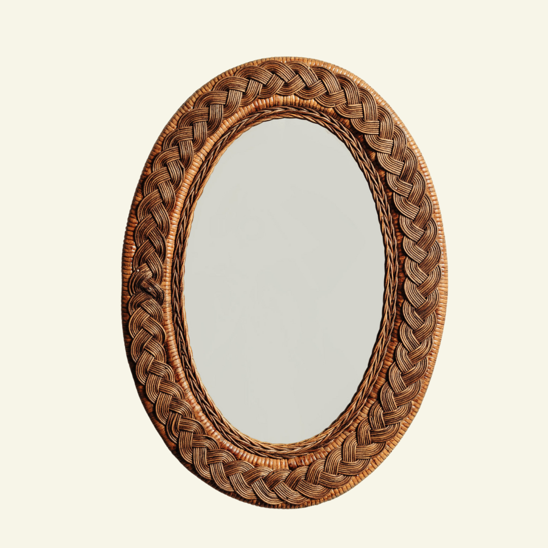 Serena Oval Mirror Large (Teak)