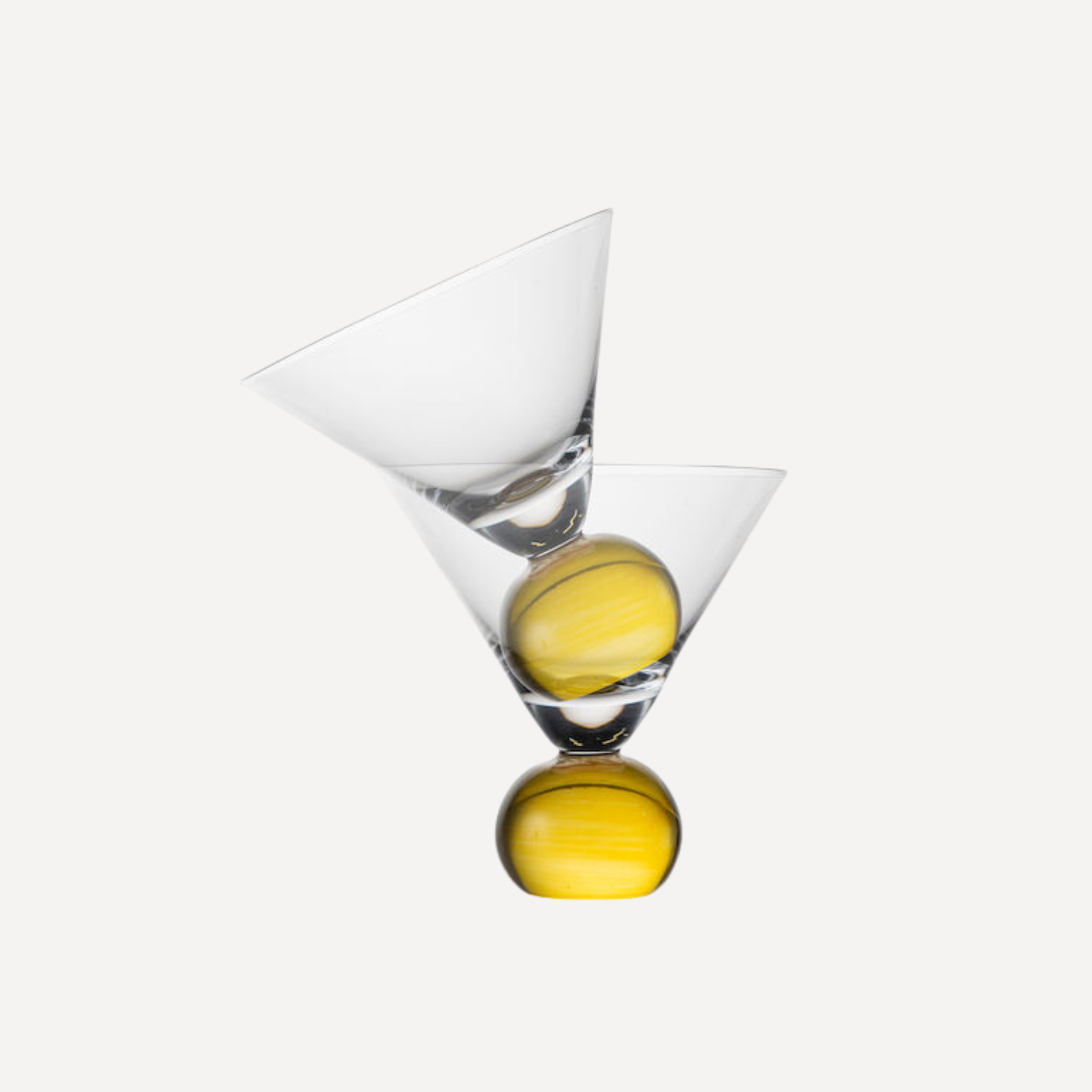 Cocktail Glasses in Yellow & Clear | Set of 2