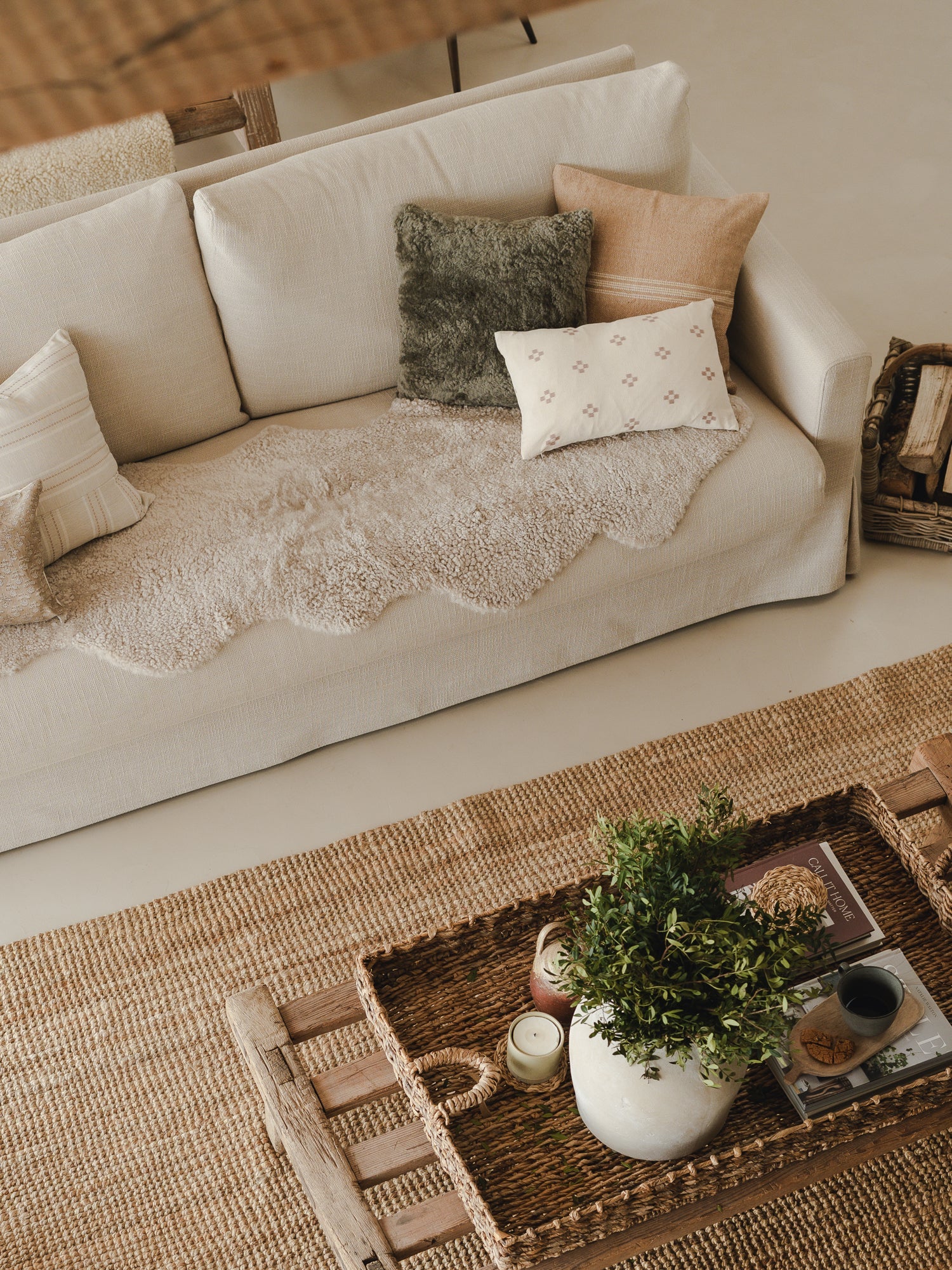 Double Shearling Rug - Cream