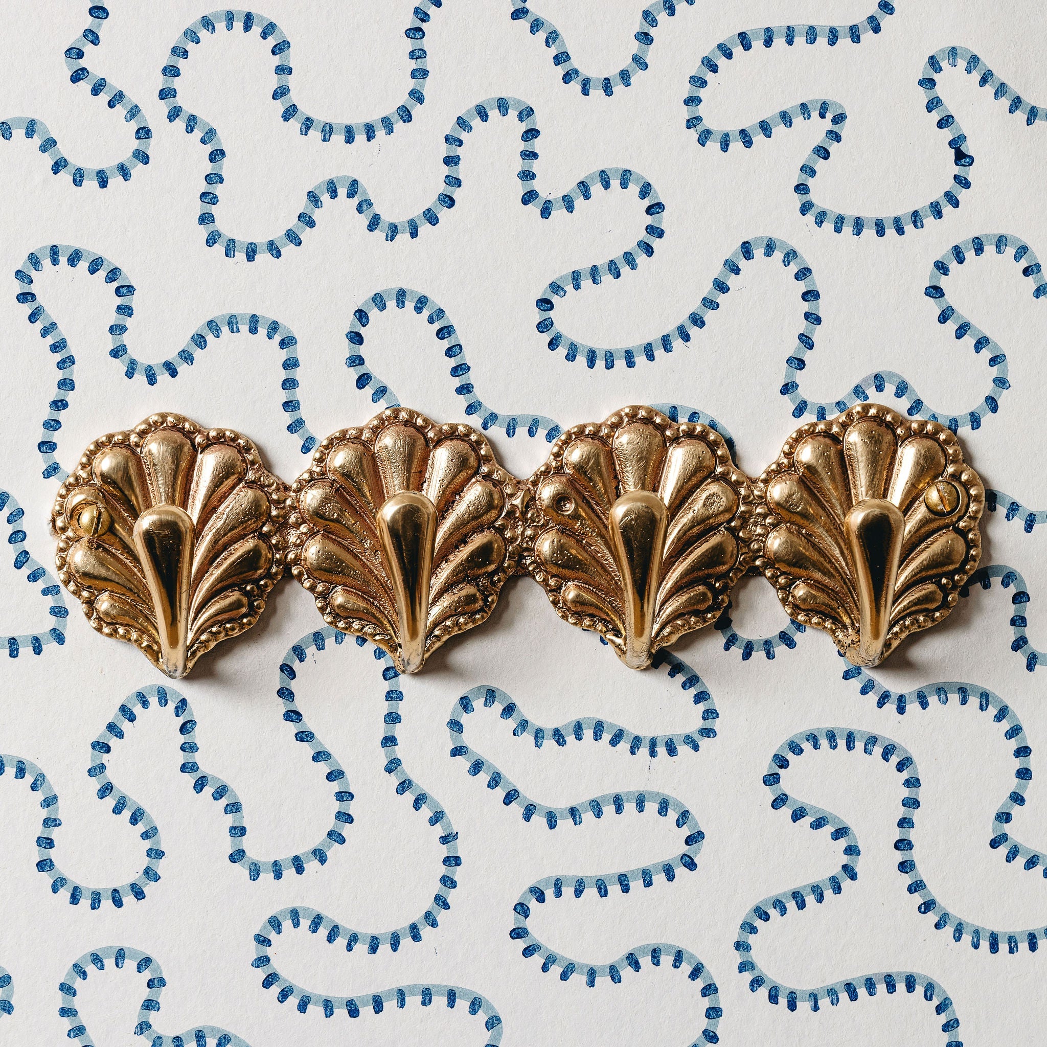 Shell Brass Coat Hooks