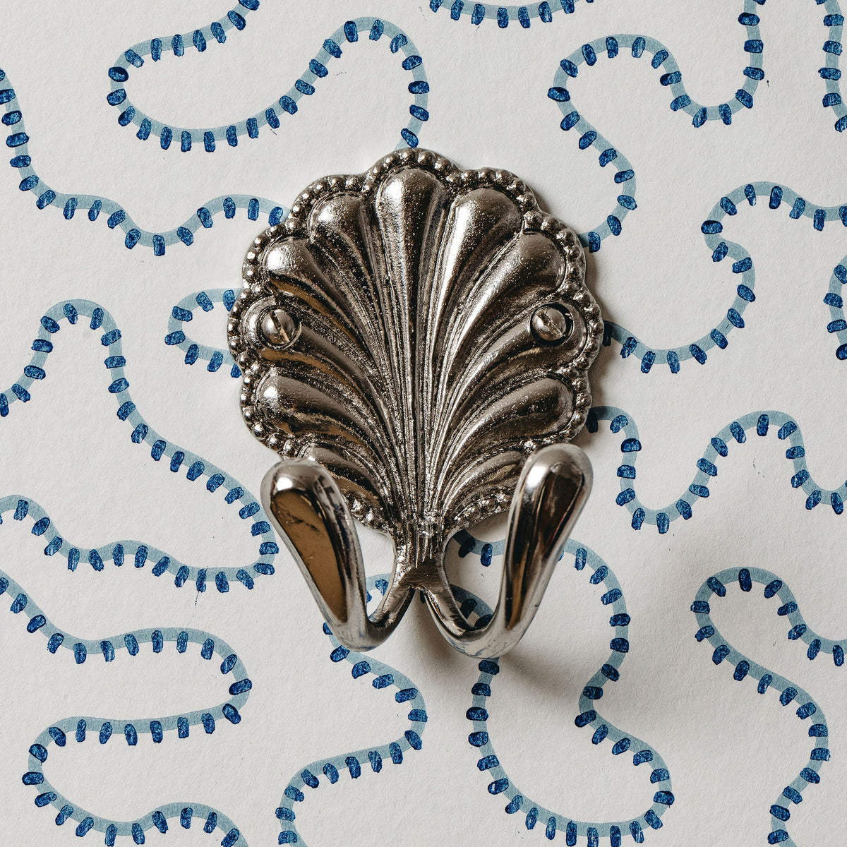 Shell Brass Hook Double (Antique)