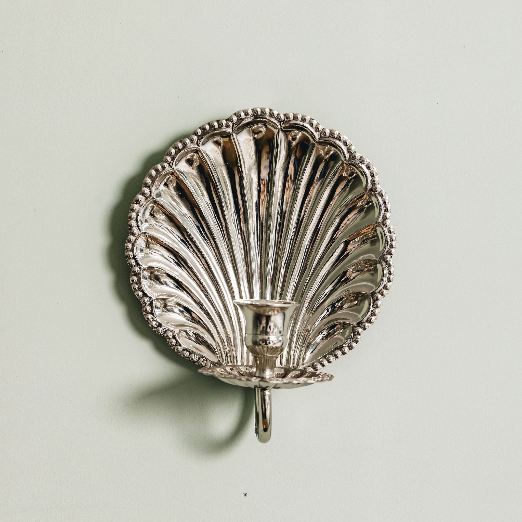 Shell Brass Wall Sconce Single (Chrome)