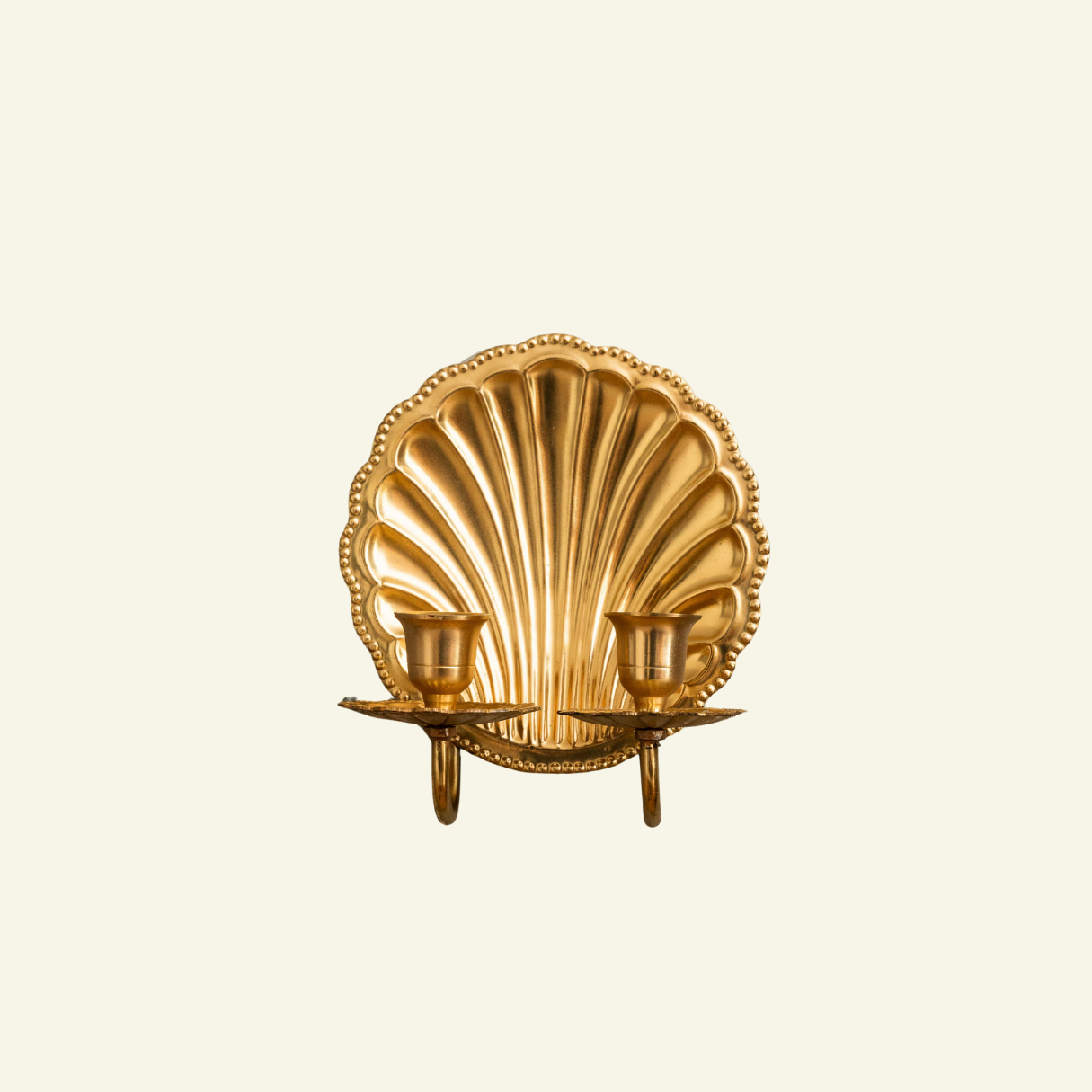Shell Brass Wall Sconce Double (Antique)