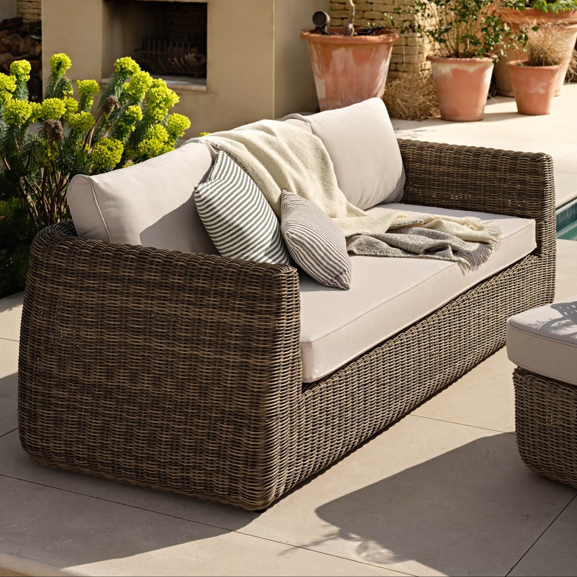 Skala 3 Seater Sofa | Dark Rattan