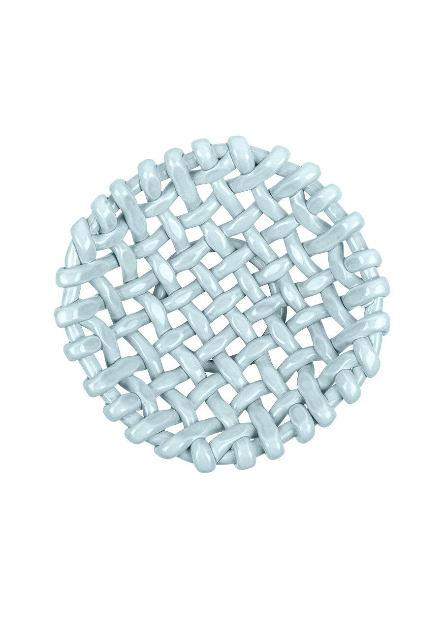 Sky Blue Basketweave Bowl