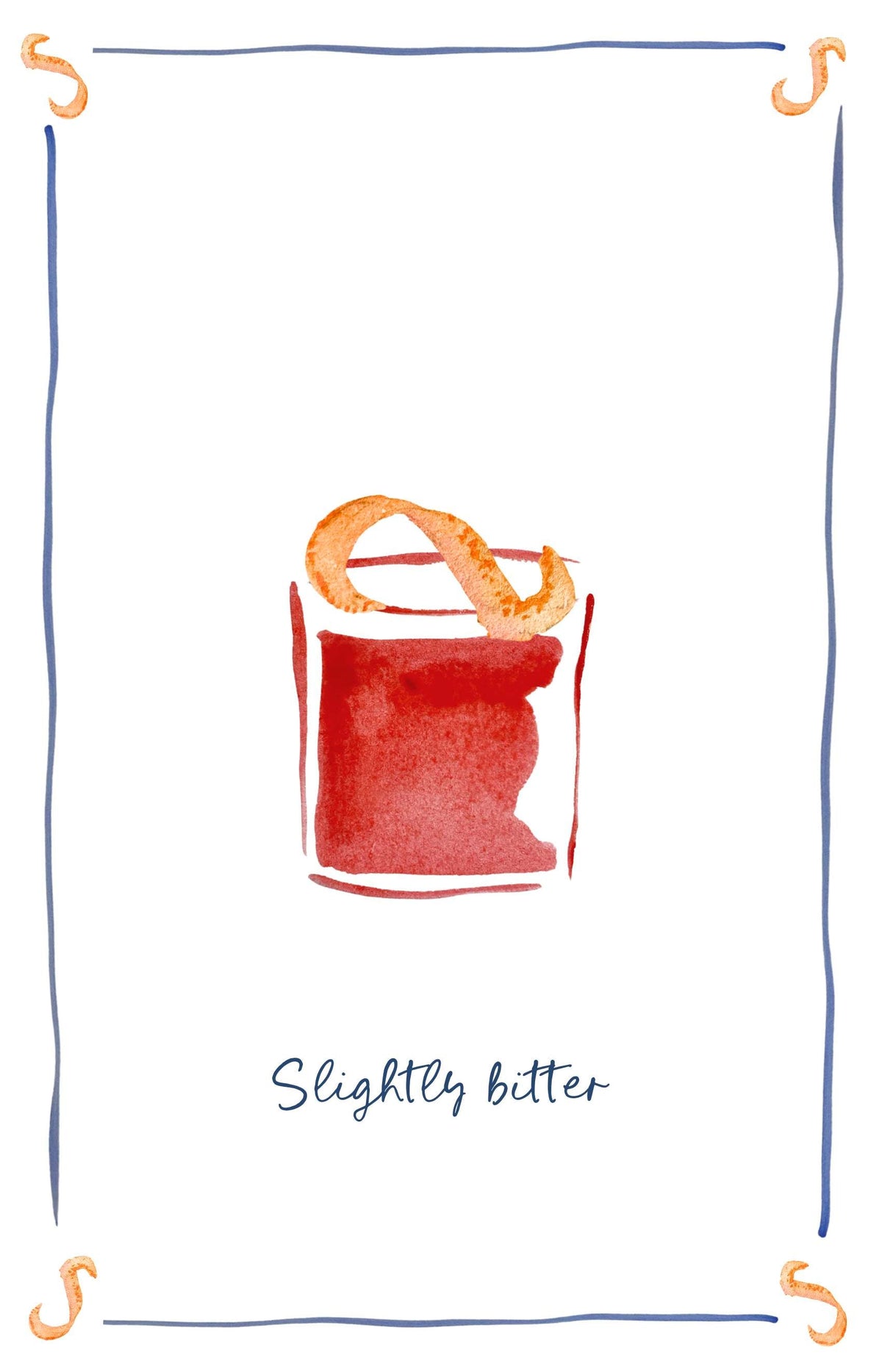 Negroni Slightly Bitter Linen Teatowel