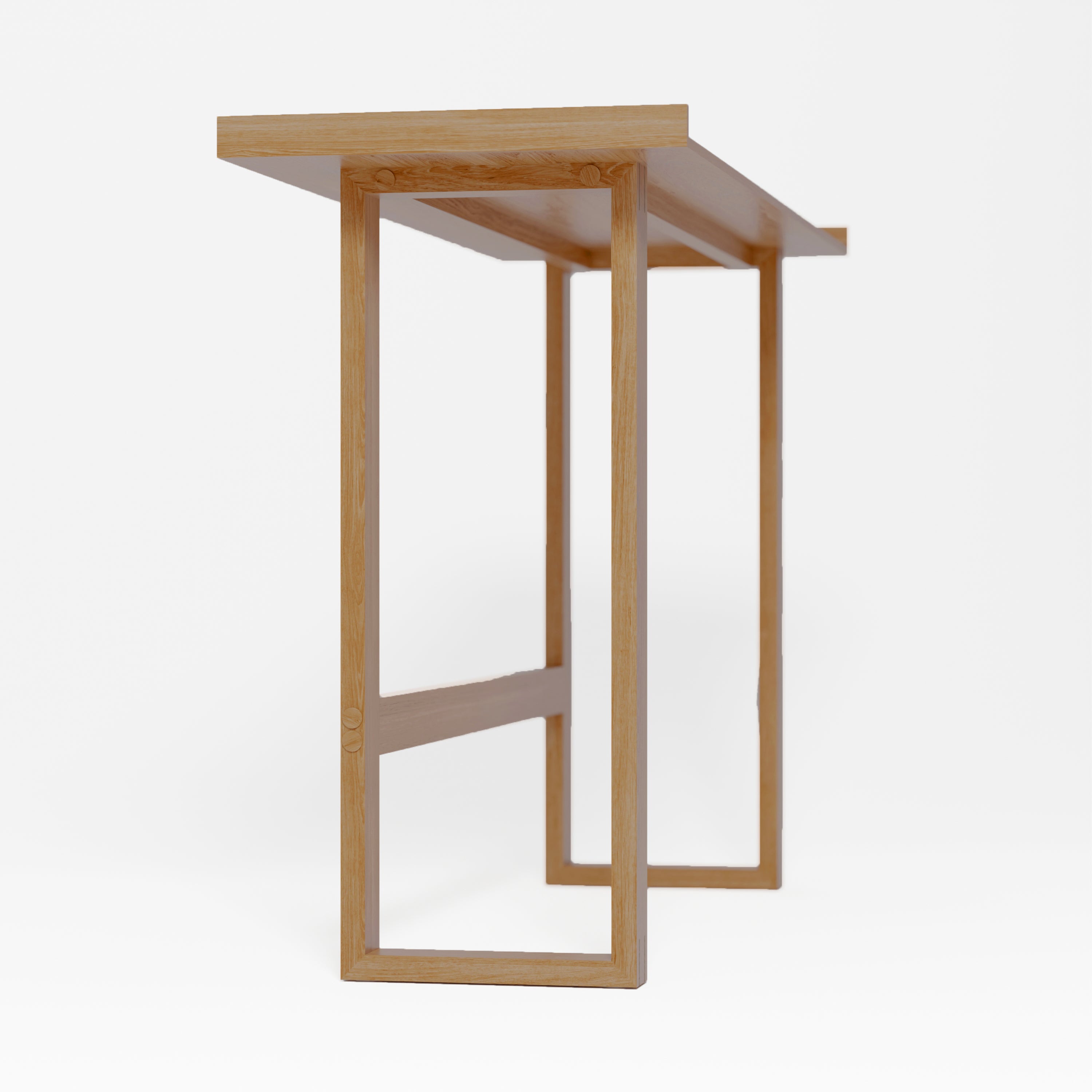 Slim Laptop Writing Table - Oak