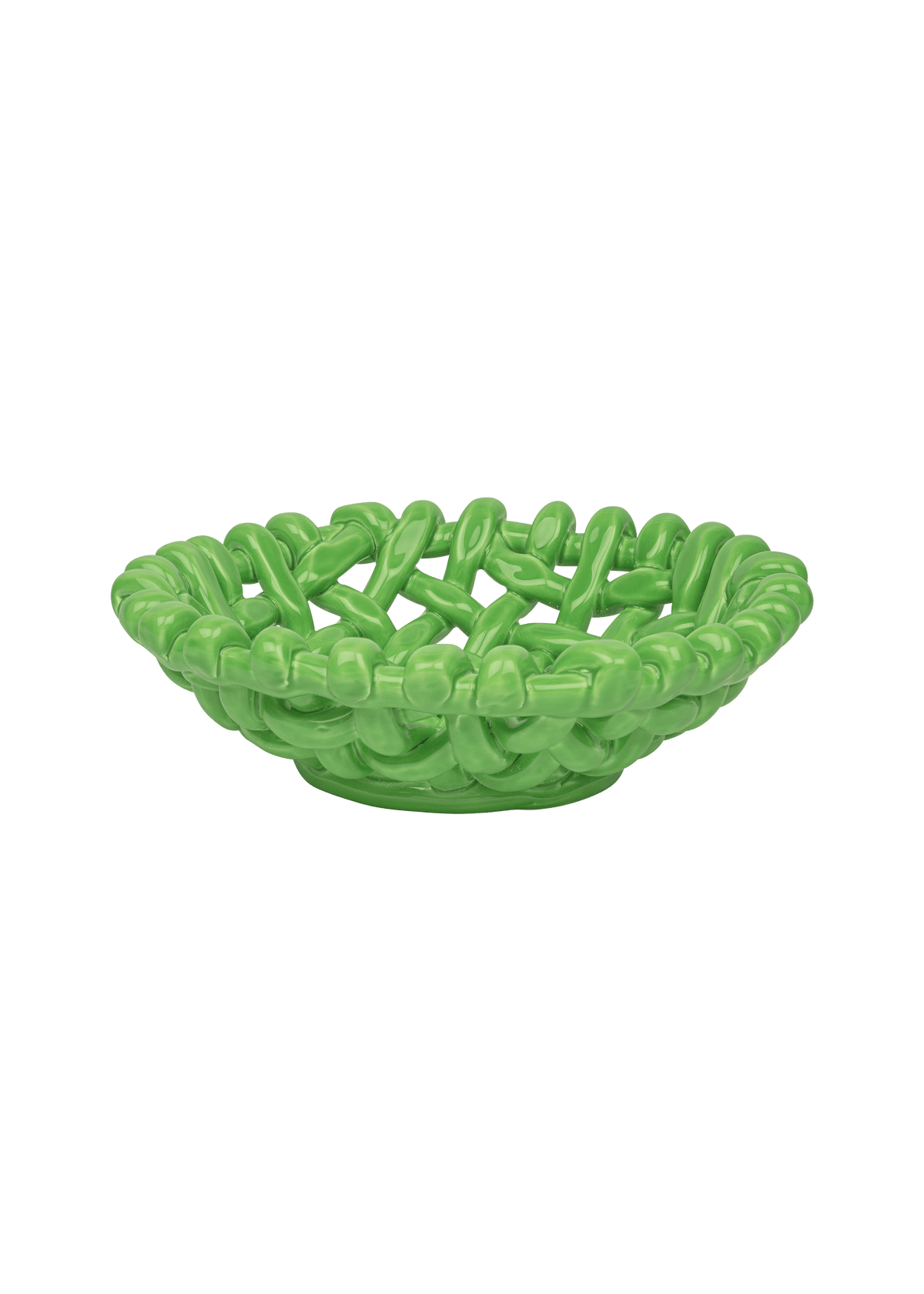 Apple Green Basketweave Bowl | Small