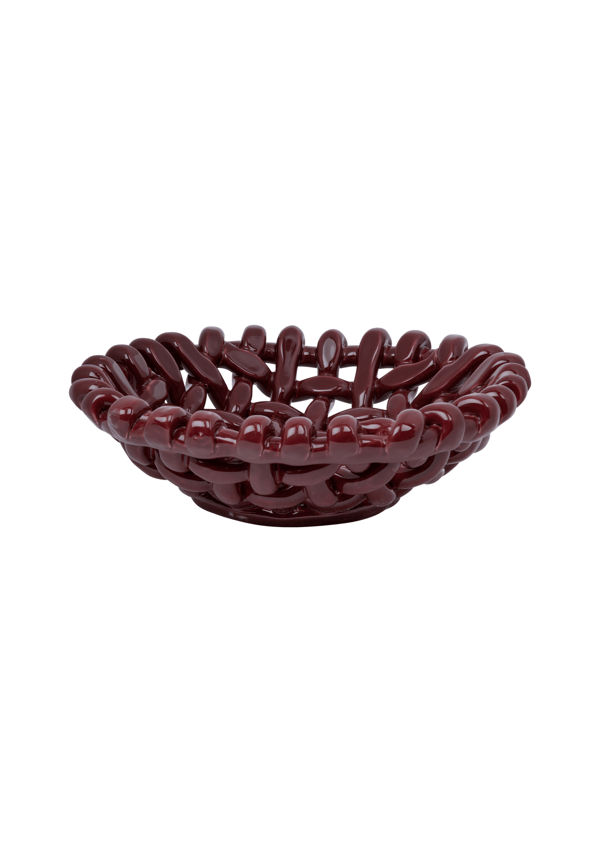 Burgundy Basketweave Bowl