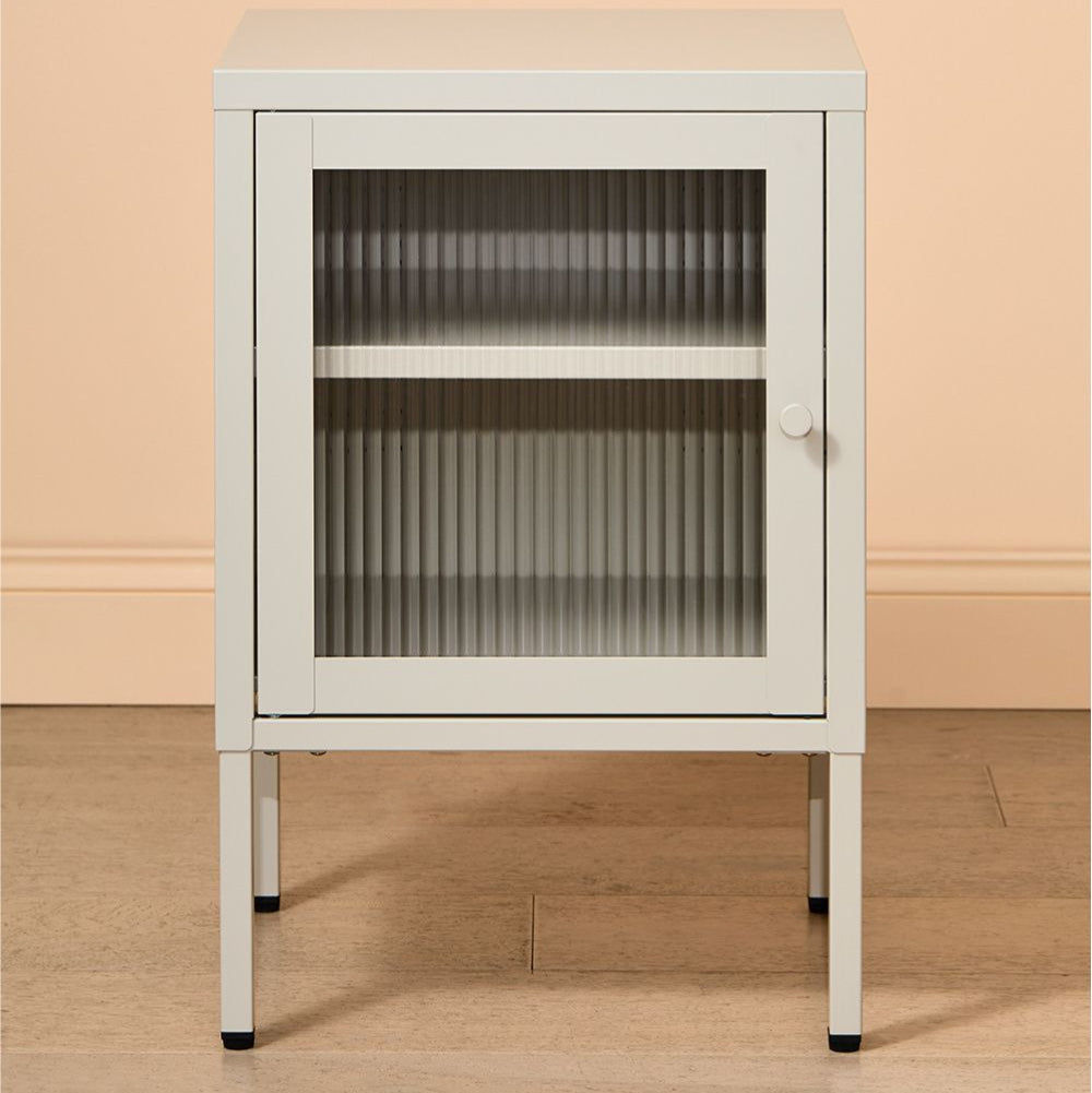 Small Simkin Bedside Cabinet in Panna Cotta Left Hand Opening