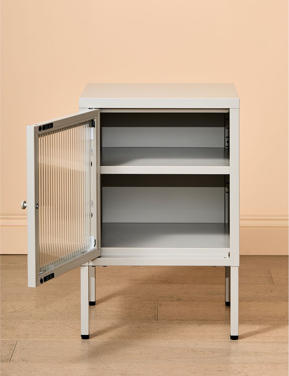 Small Simkin Bedside Cabinet in Panna Cotta Left Hand Opening