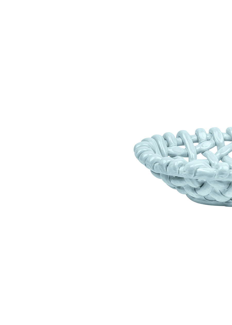 Sky Blue Basketweave Bowl