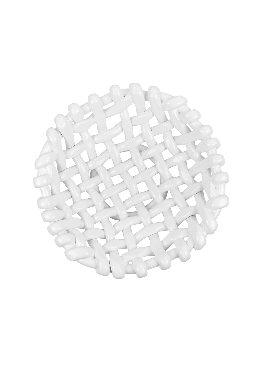 White Basketweave Bowl