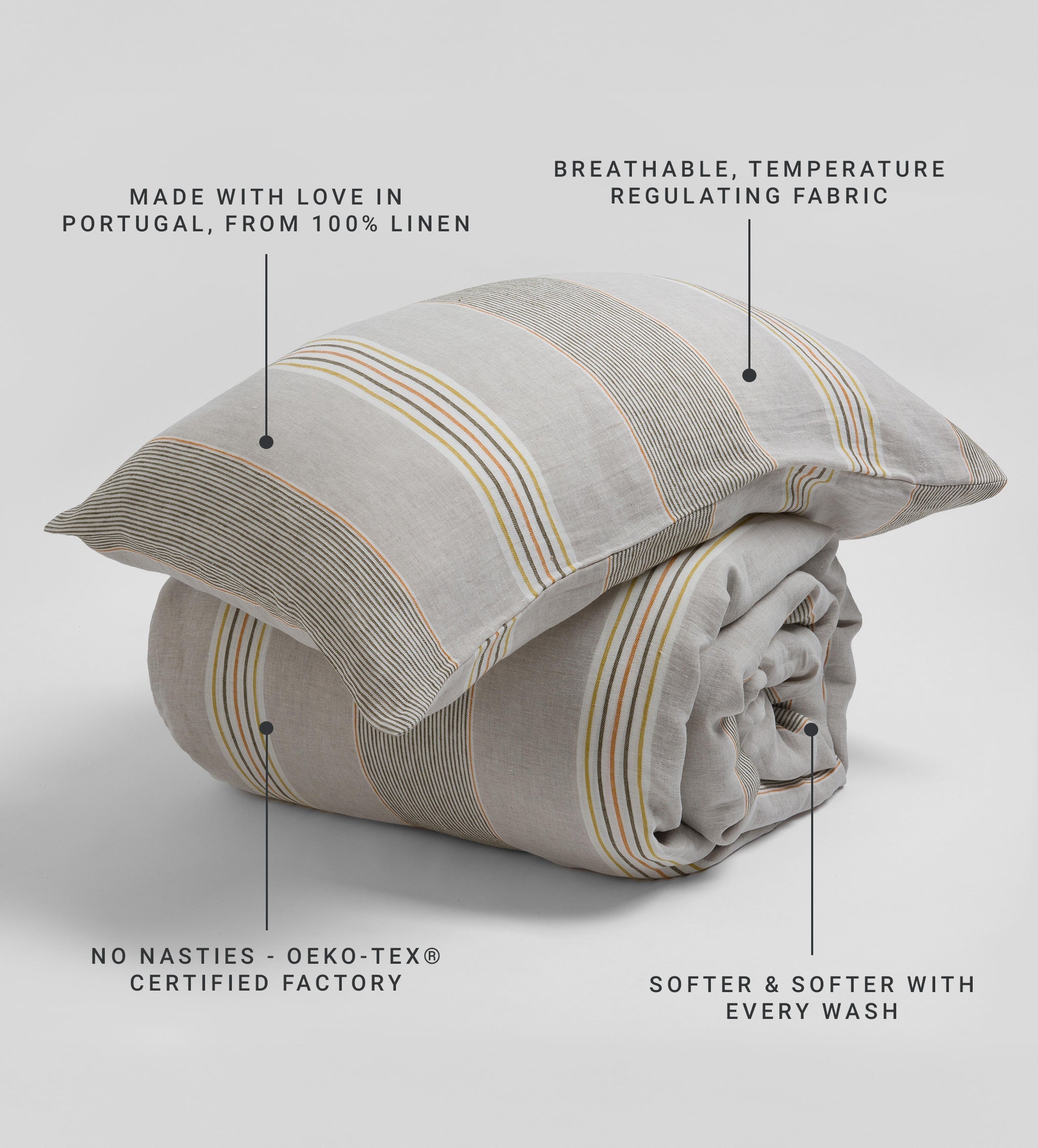 Sophie Stripe 100% Linen Pillowcase