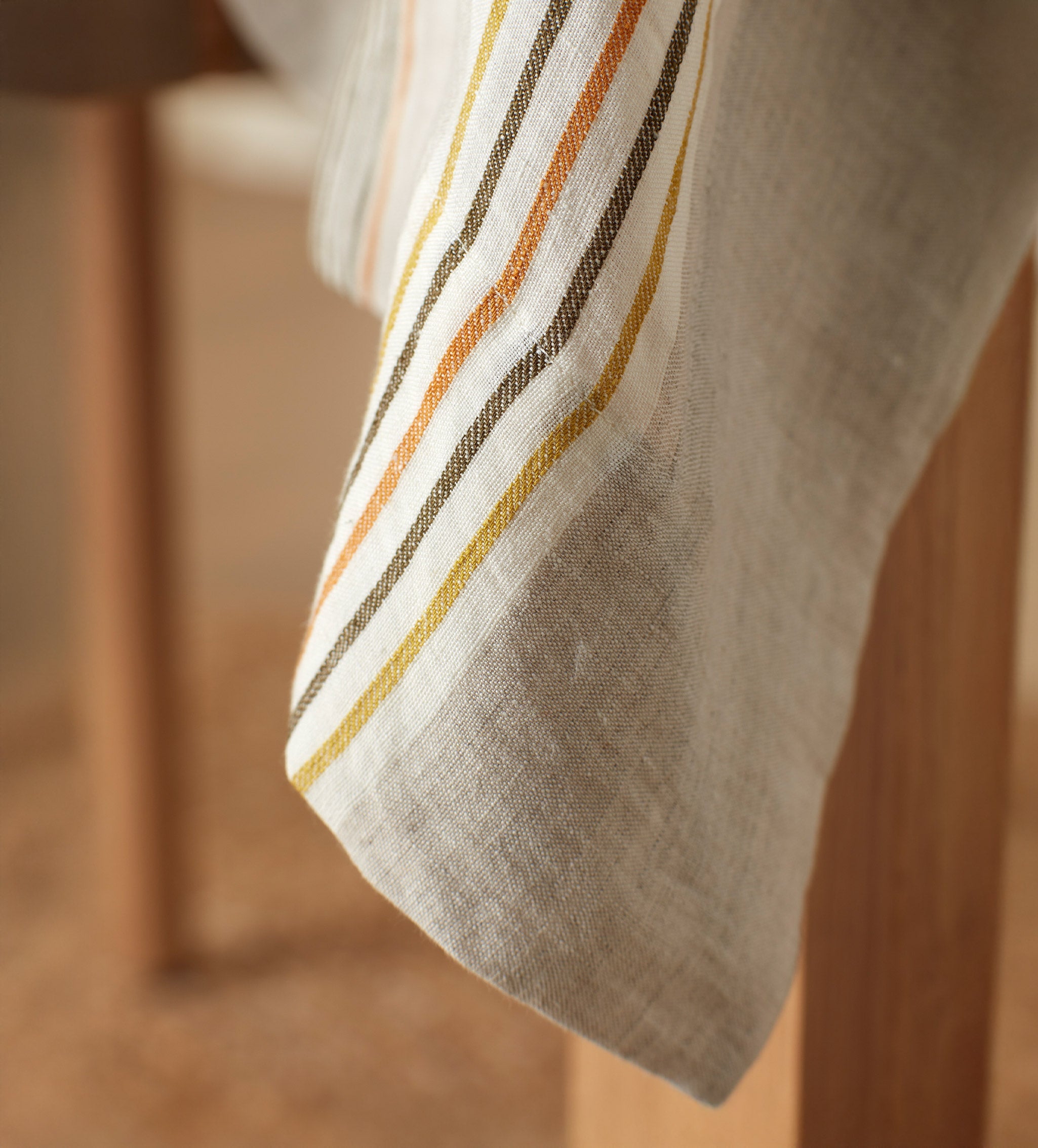 Sophie Stripe 100% Linen Tablecloth