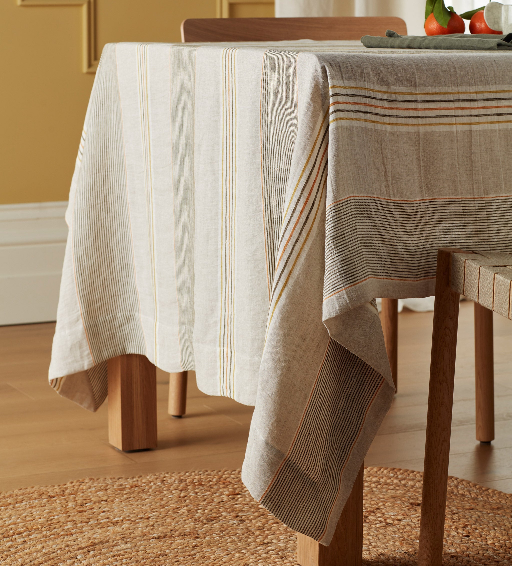 Sophie Stripe 100% Linen Tablecloth
