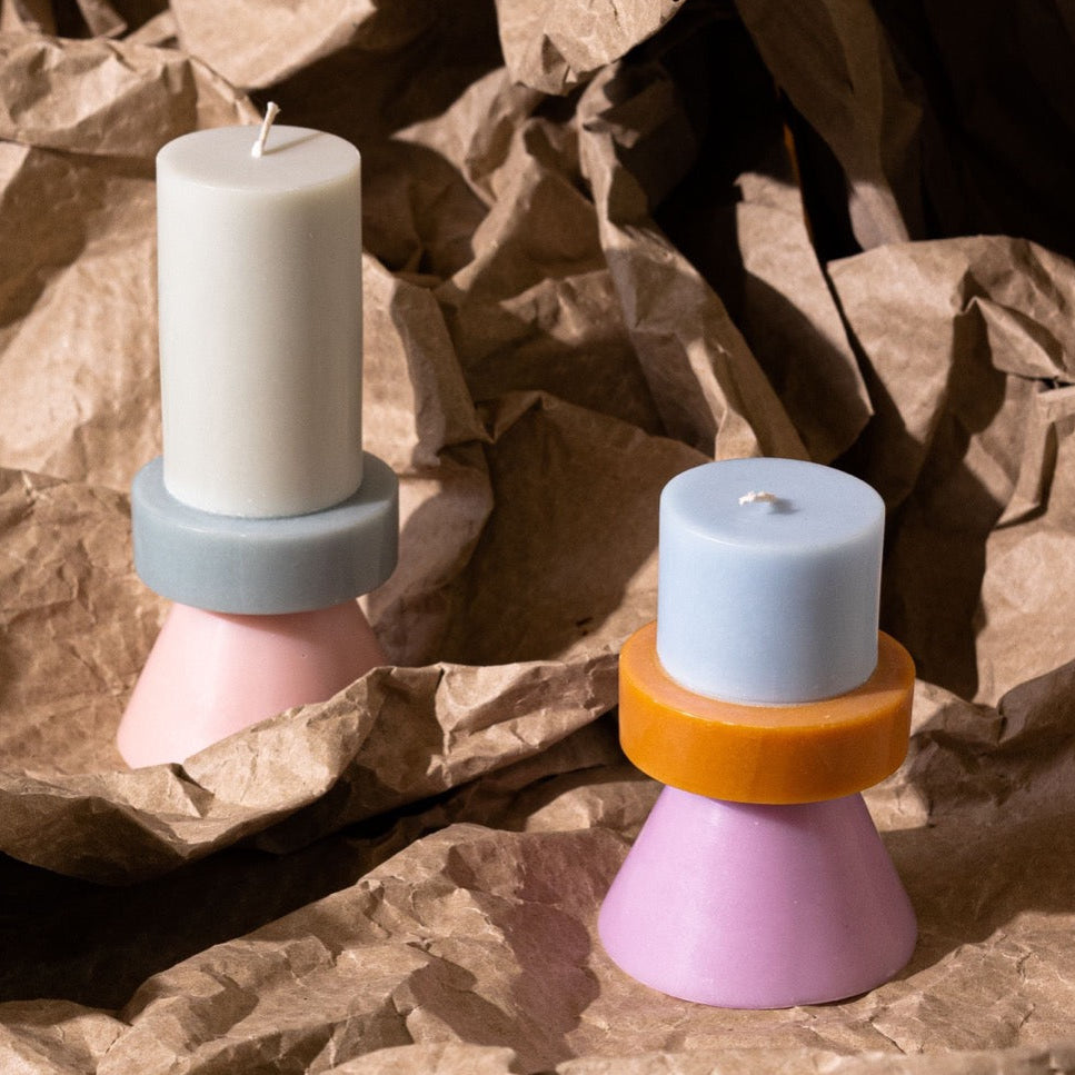Stack Candle Mini | Sky, Caramel & Violet