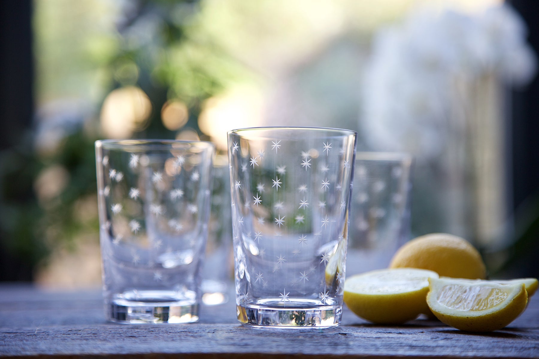 Crystal Tumblers | Engraved Stars | Set of 6
