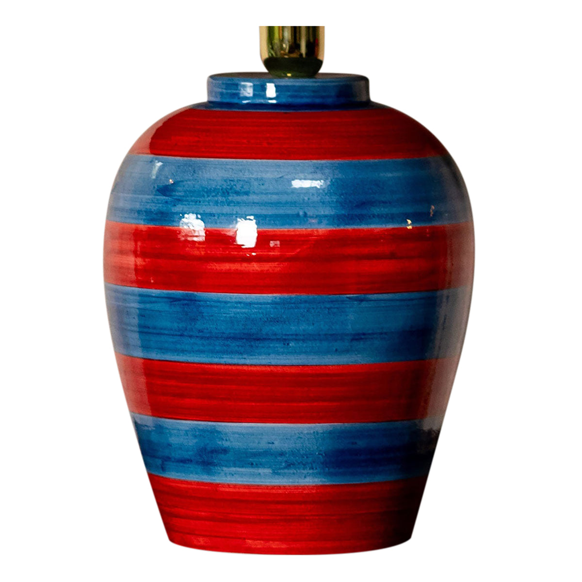 Stripe Lamp, Crimson & Turquoise