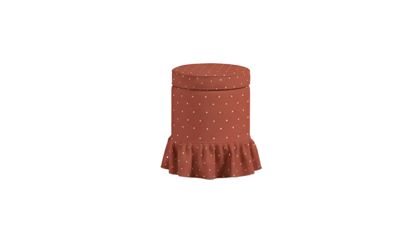 Aurora Footstool, Red Velvet