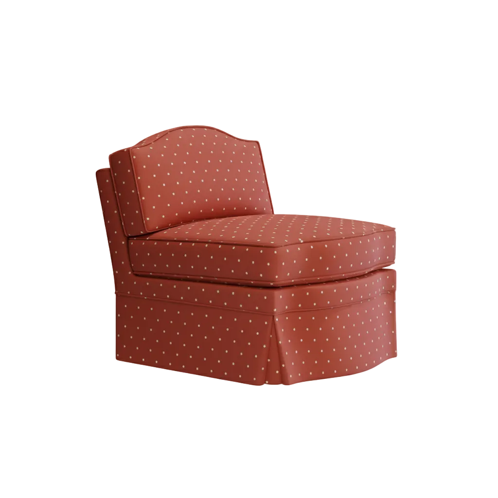 Felix Slipper Chair, Red Velvet