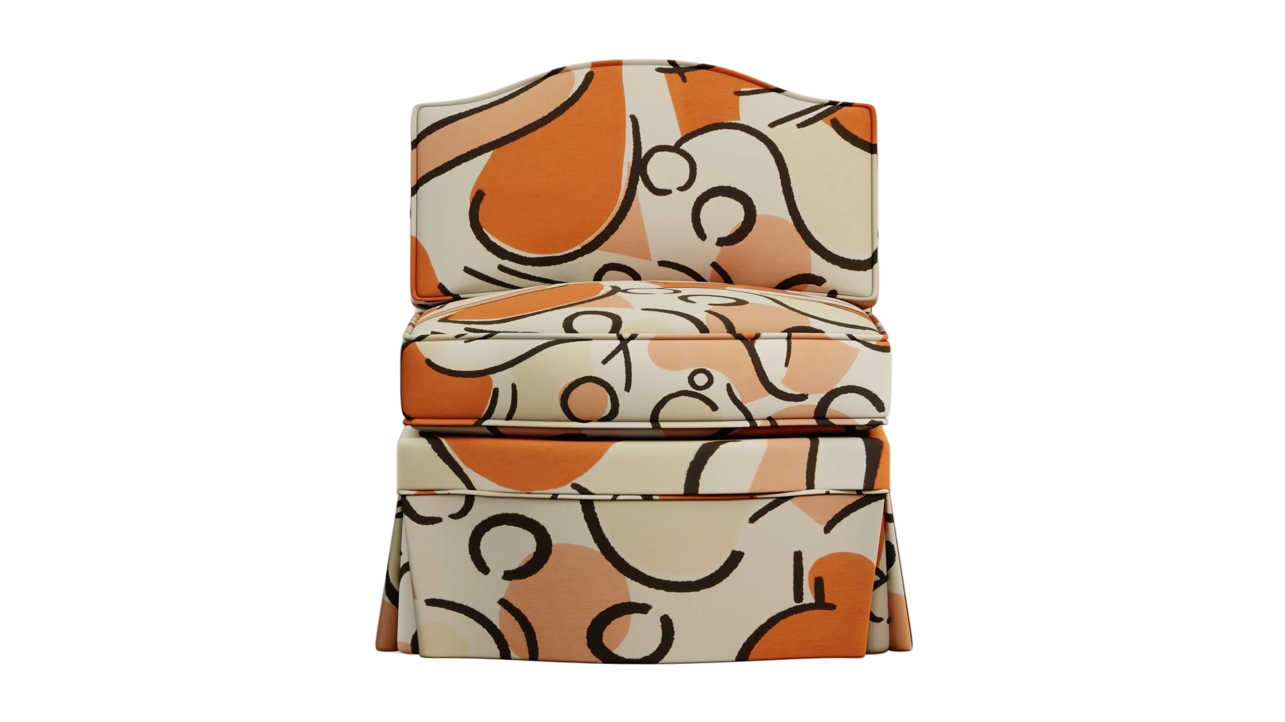 Felix Slipper Chair, Tangerine