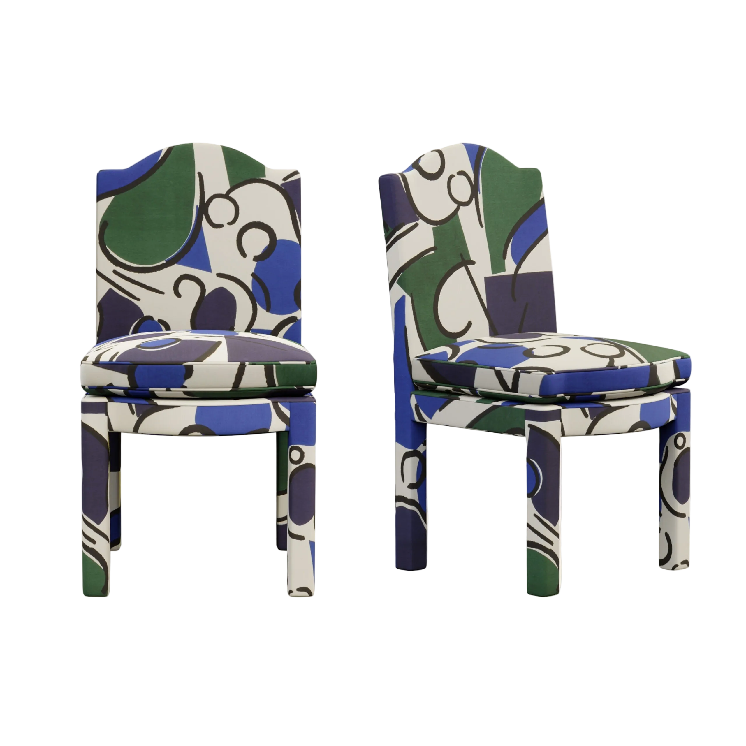 Pair of Leo Dining Chairs, Seaweed