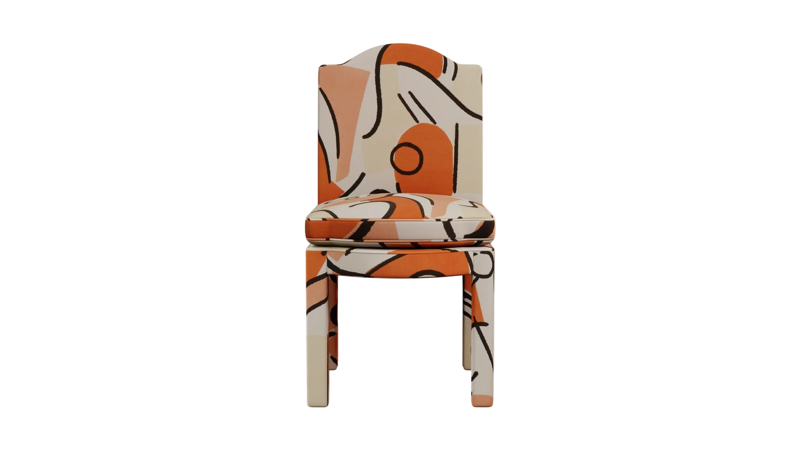 Pair of Leo Dining Chairs, Tangerine