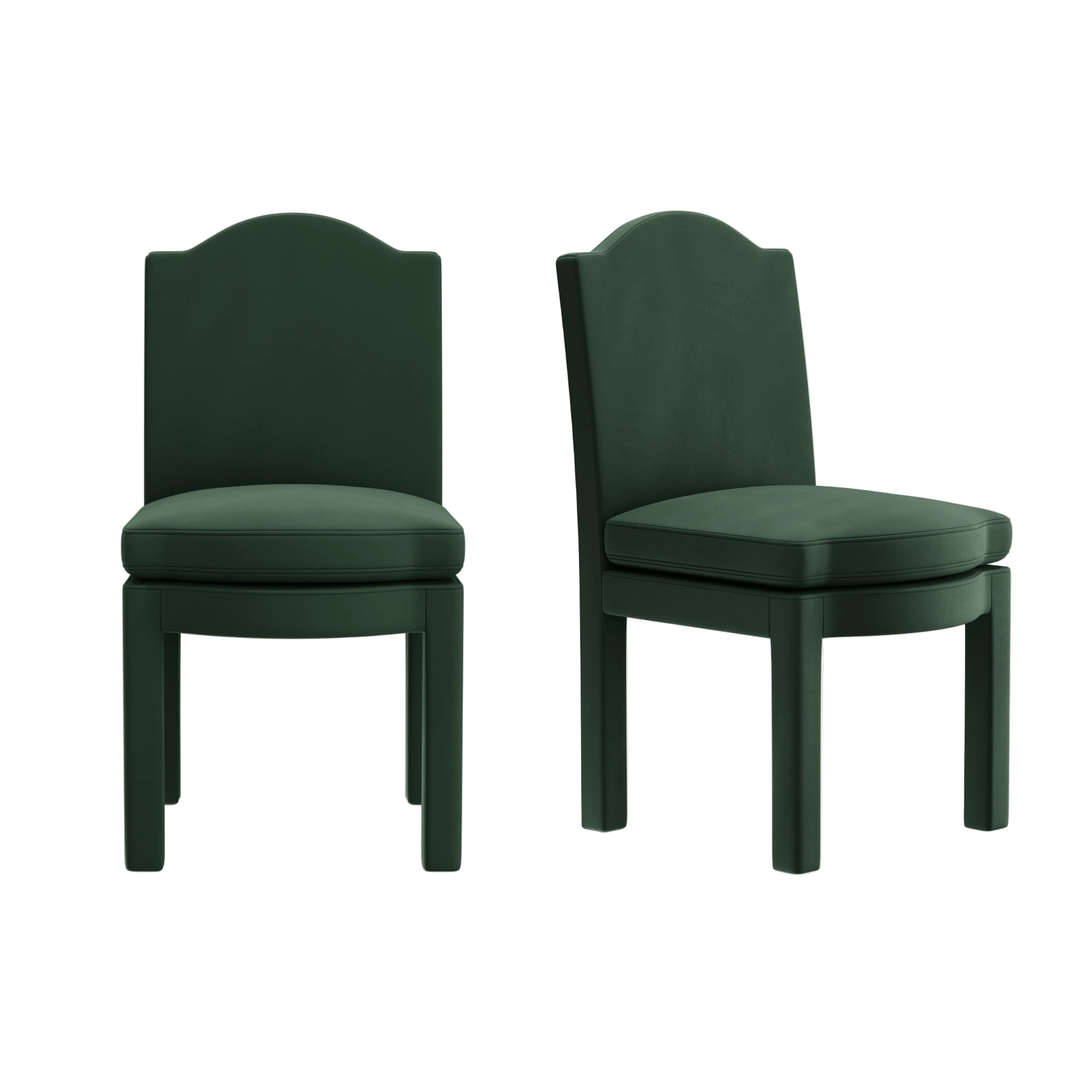 Pair of Leo Dining Chairs, Olive Linen
