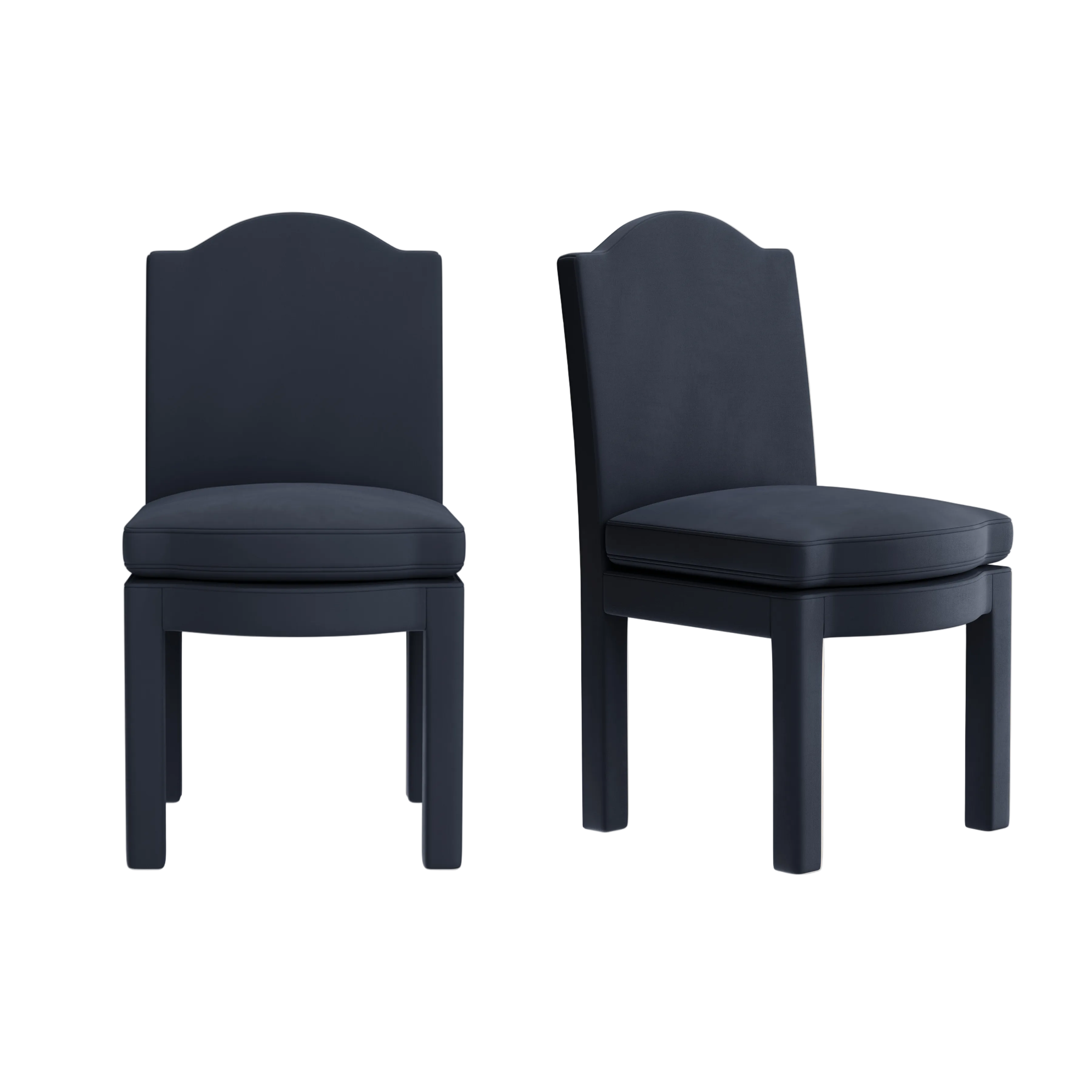 Pair of Leo Dining Chairs, Prussian Linen
