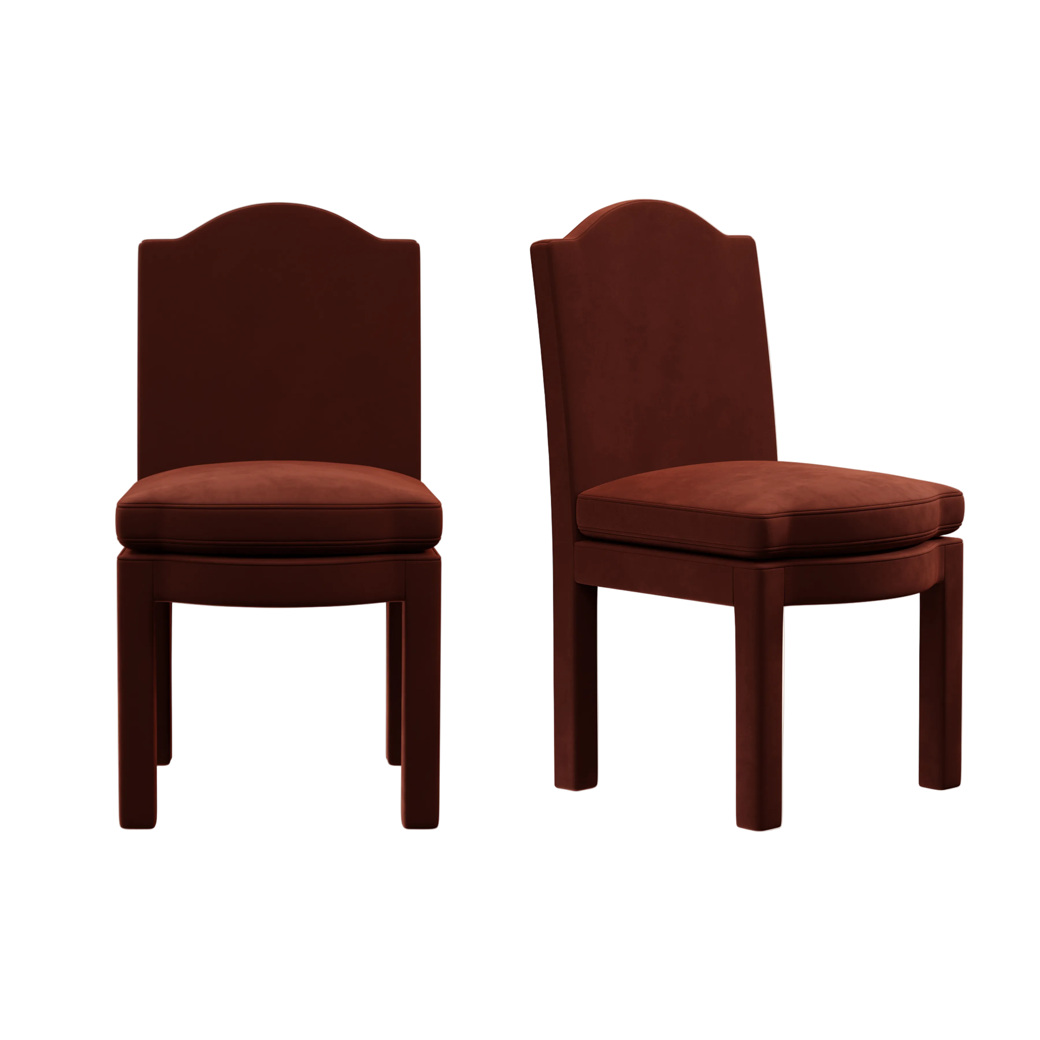 Pair of Leo Dining Chairs, Cinnamon Velvet