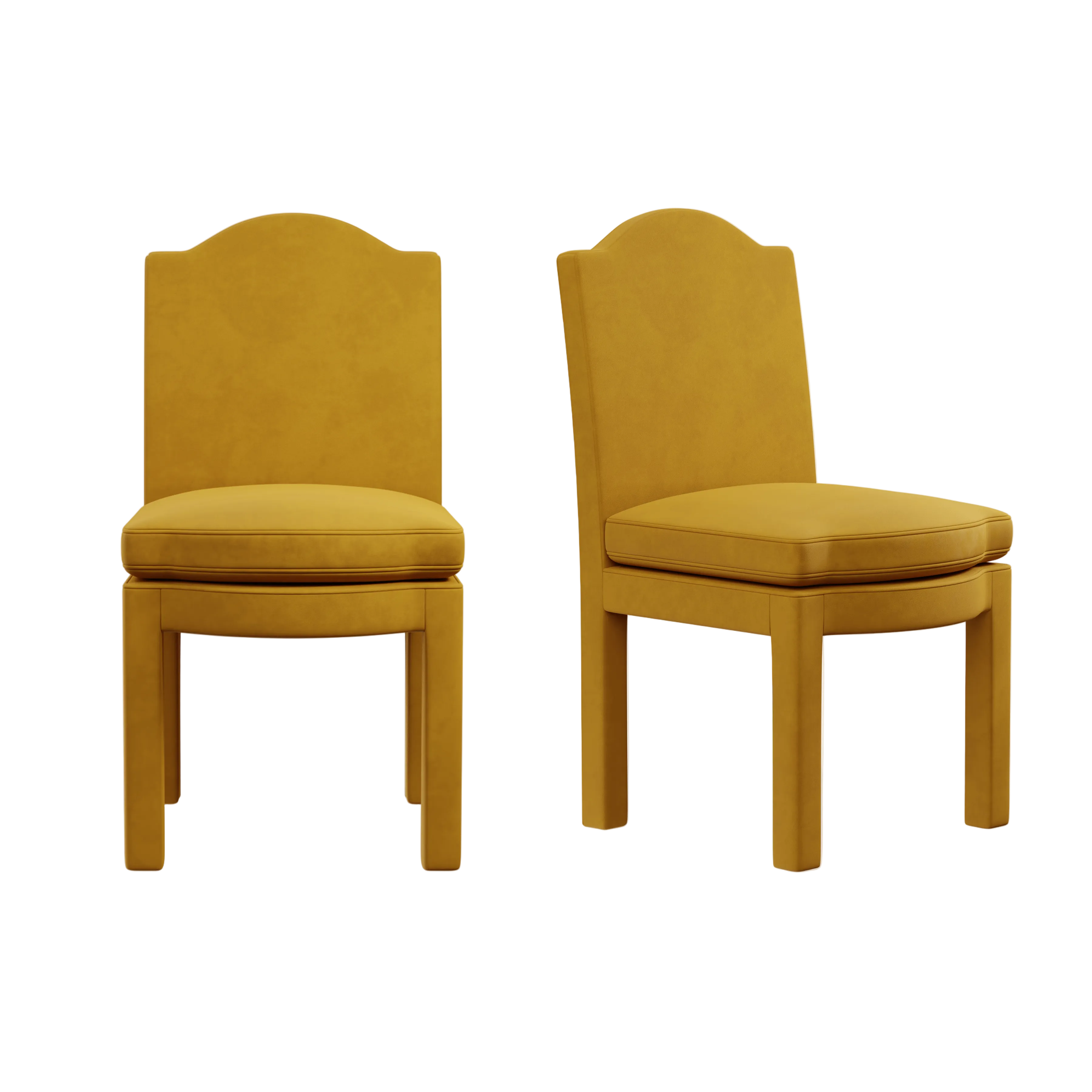 Pair of Leo Dining Chairs, Turmeric Velvet