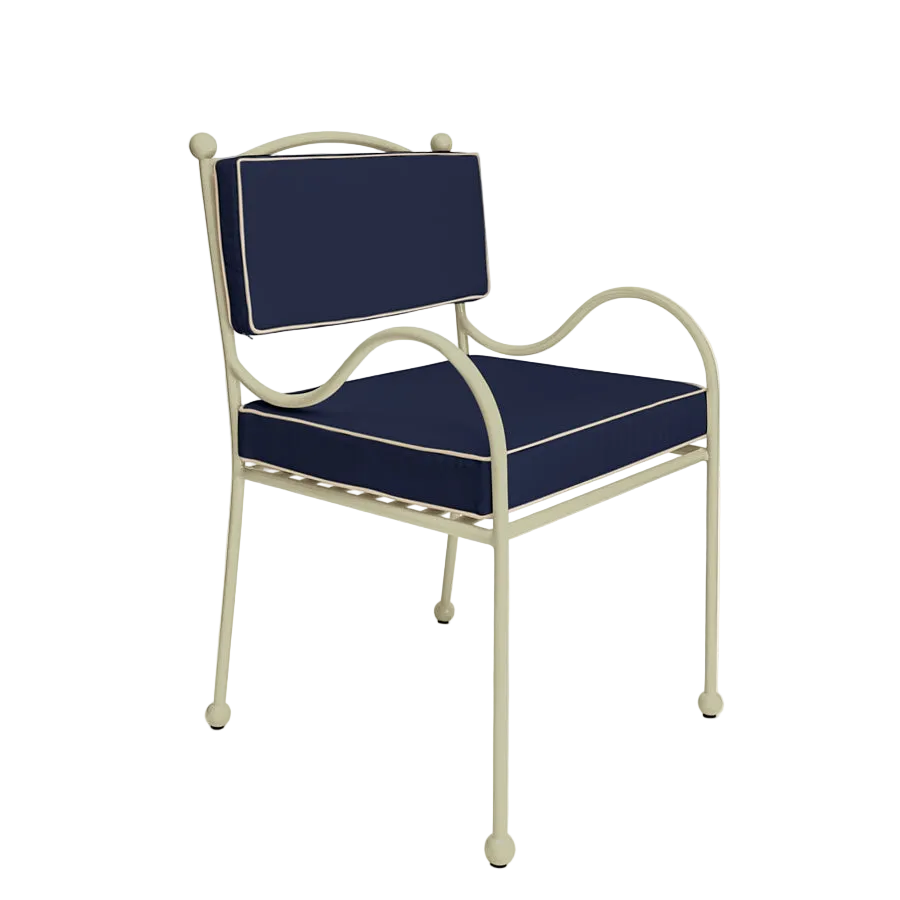 Panarea Armchair in Gelato, Navy & Cream Upholstery