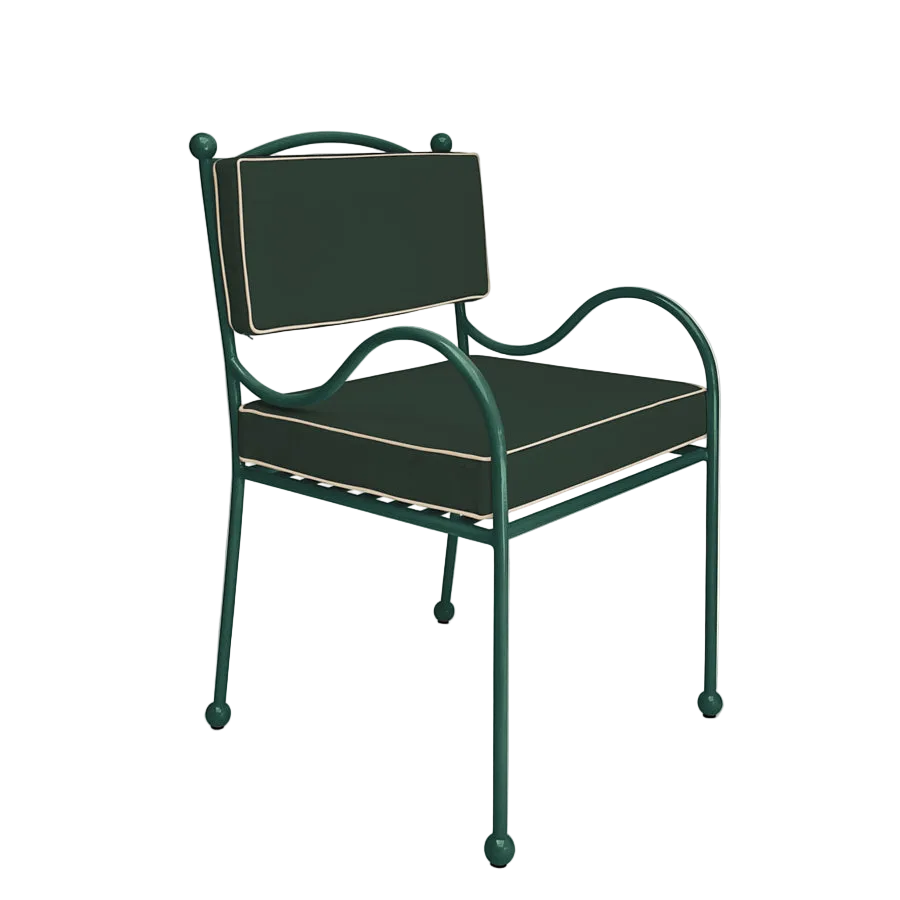Panarea Armchair in Isola, Green & Cream Upholstery