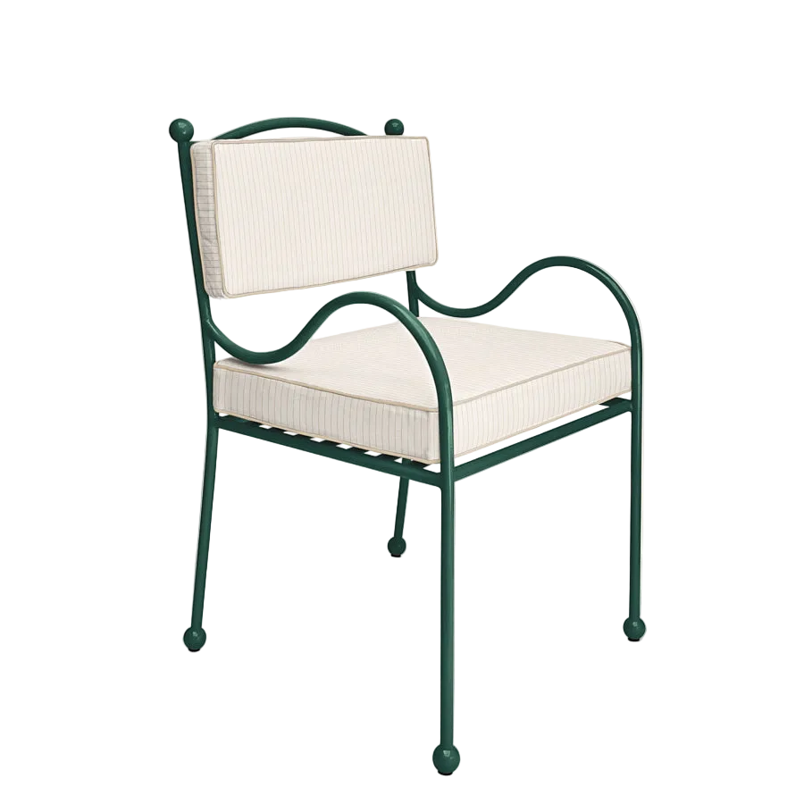 Panarea Armchair in Isola, Cream & Taupe Striped Upholstery
