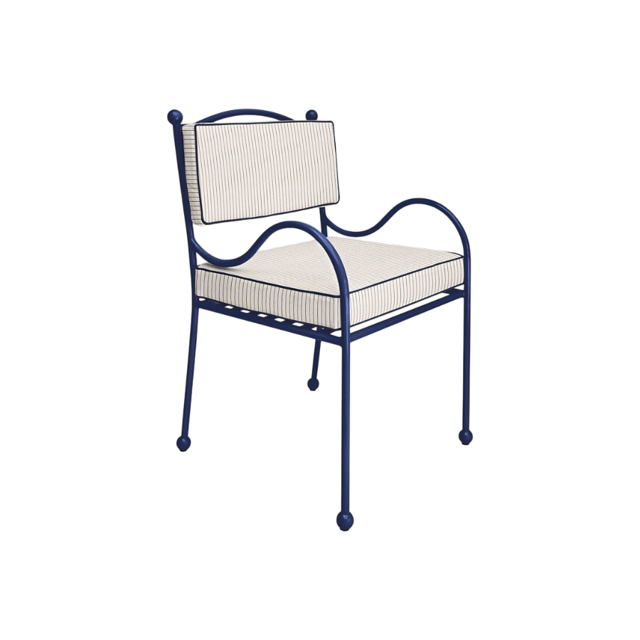 Panarea Armchair in Mare, Blue & White Upholstery