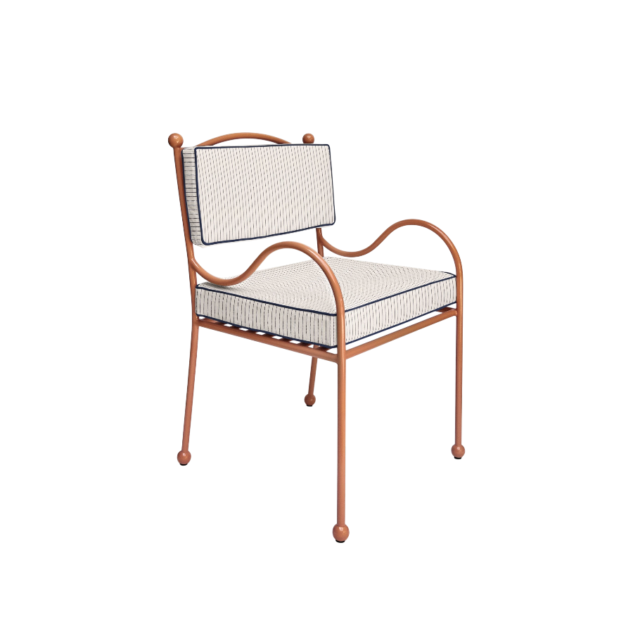 Panarea Armchair in Spritz, Blue & White Upholstery