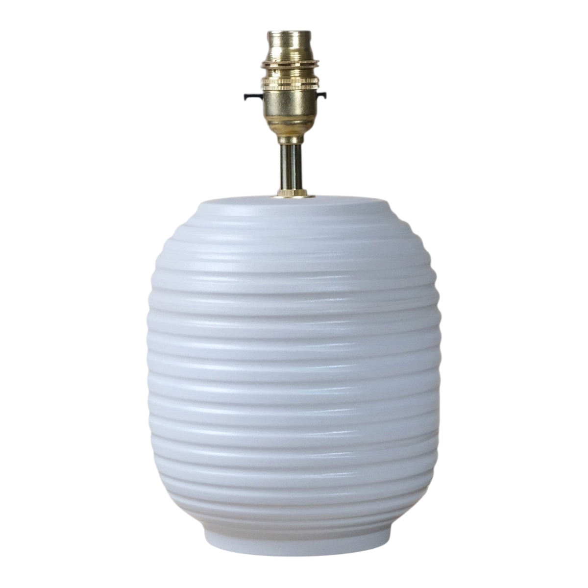 White Ridged Small Table Lamp