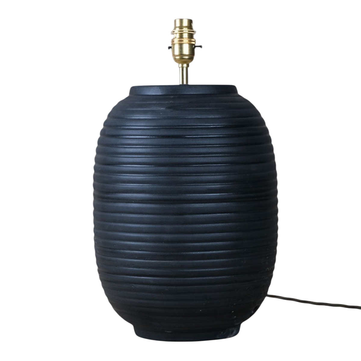 Black Ridged Large Table Lamp
