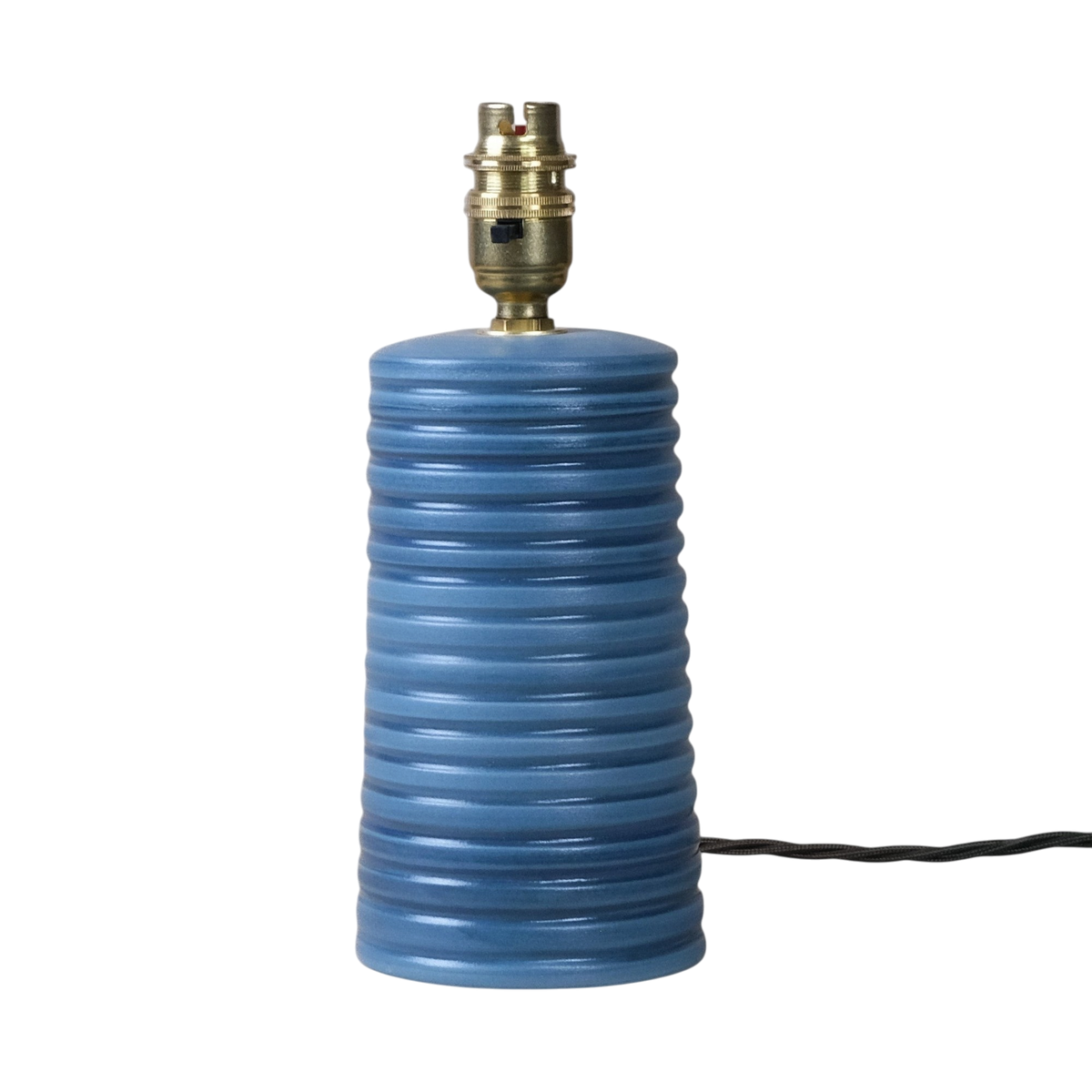 Blue Ridged Small Tapered Lamp