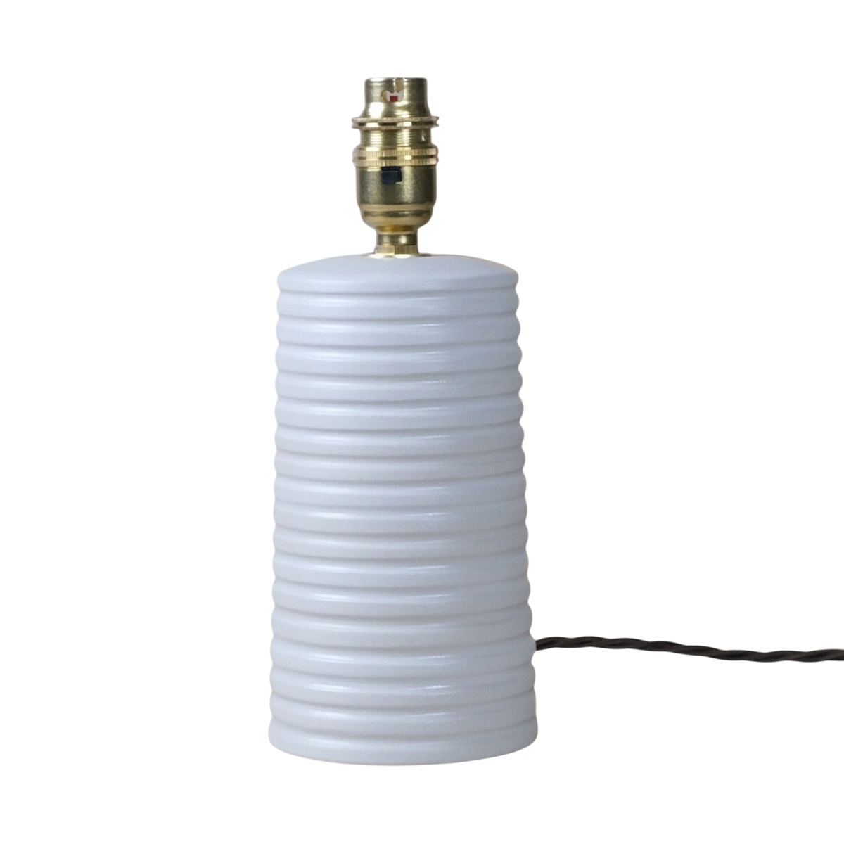 White Ridged Small Tapered Lamp