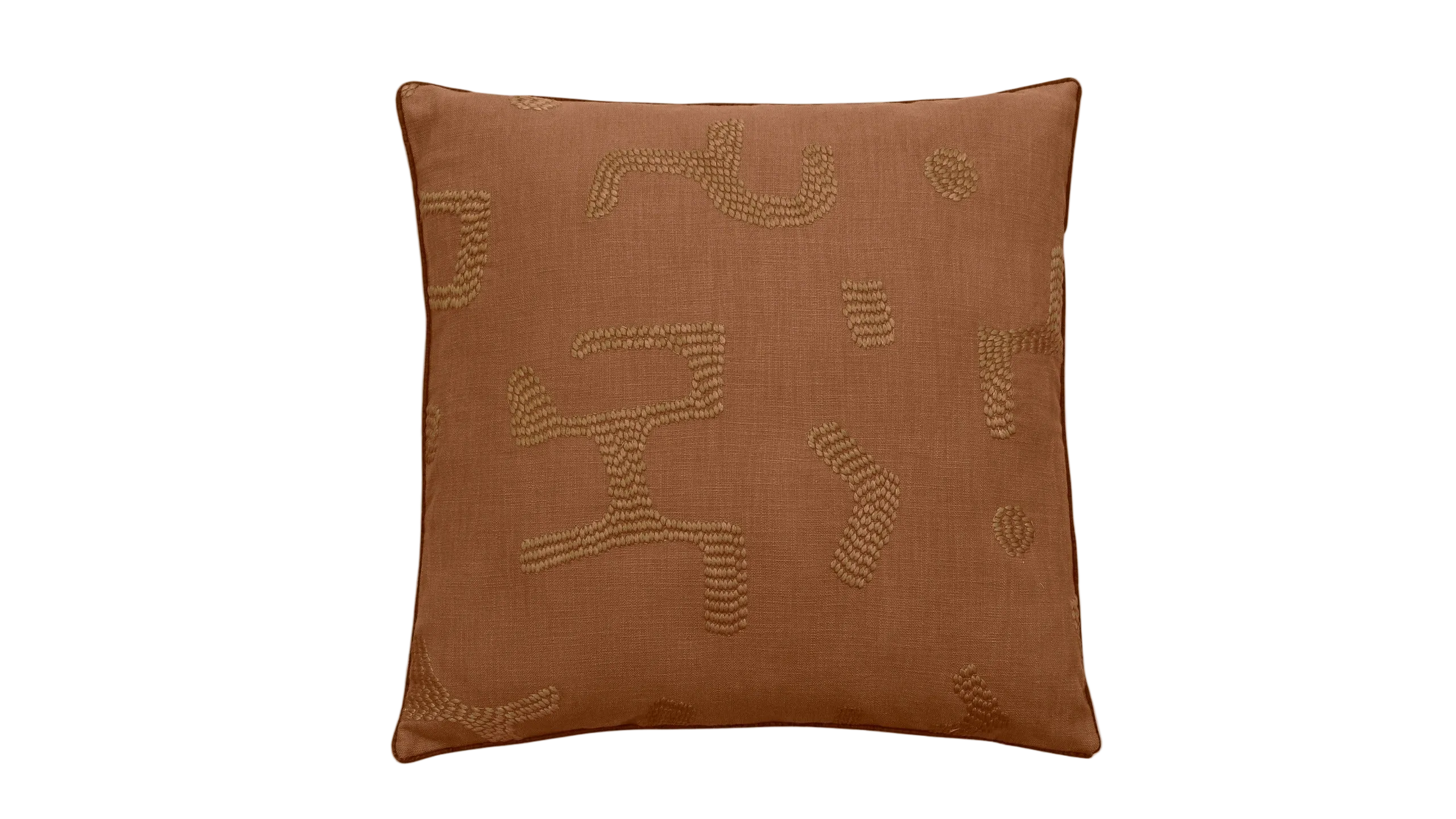 Raphia Cushion, Tobacco